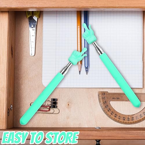 Miniatura 6 de Puntero telescópico para profesores, 2 unidades, para aula, puntero de mano extensible, puntero de dedo, mini puntero retráctil para profesores de