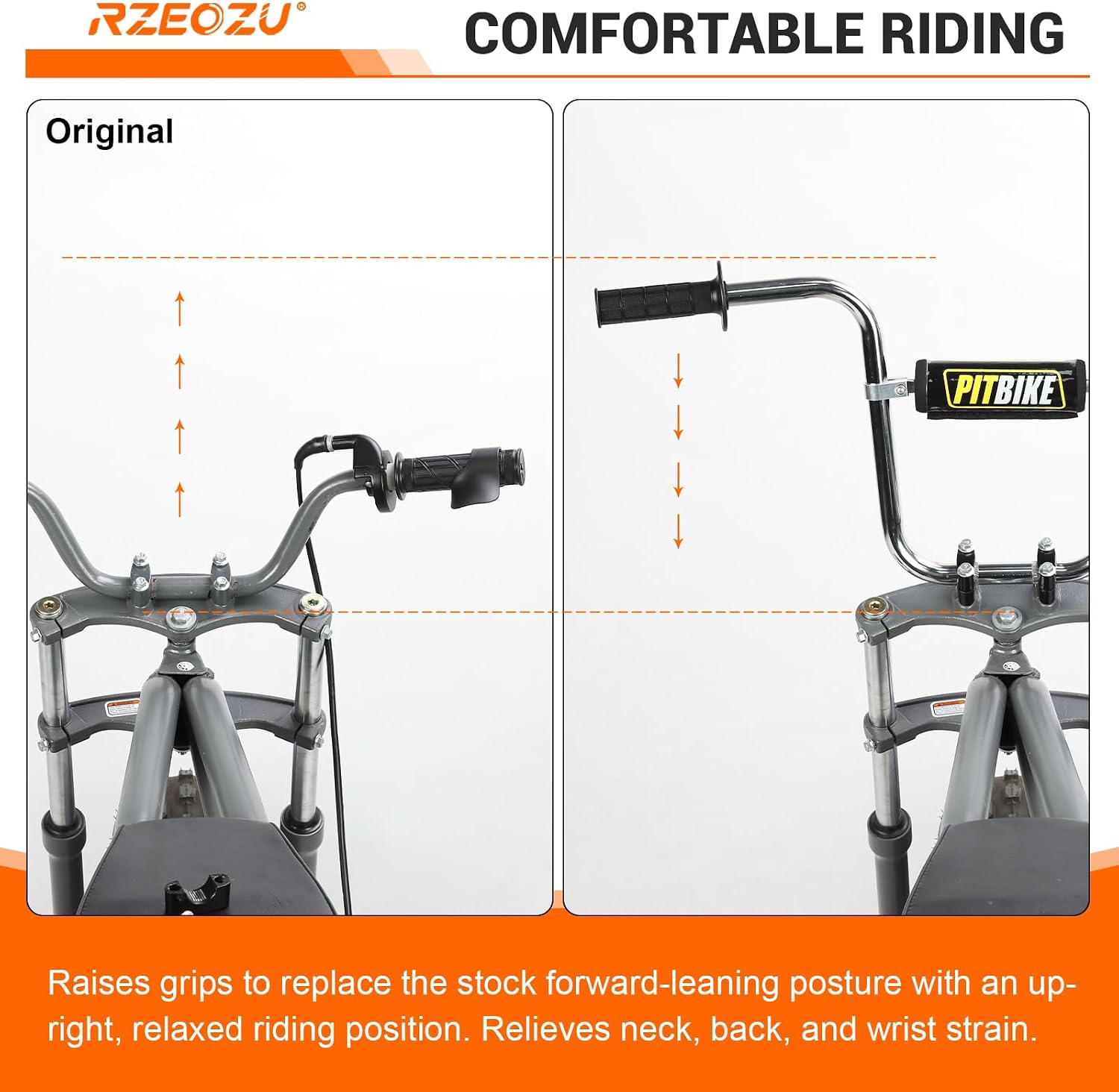 7/8 22mm Mini Bike Handlebars, 12" Ape Hangers Compatible with Coleman CT100U CC100X Baja Doodlebug DB30 Motovox Mega Moto Monster Moto 80cc 105cc GMB100 100cc 200cc Parts Minibike Throttle Kit