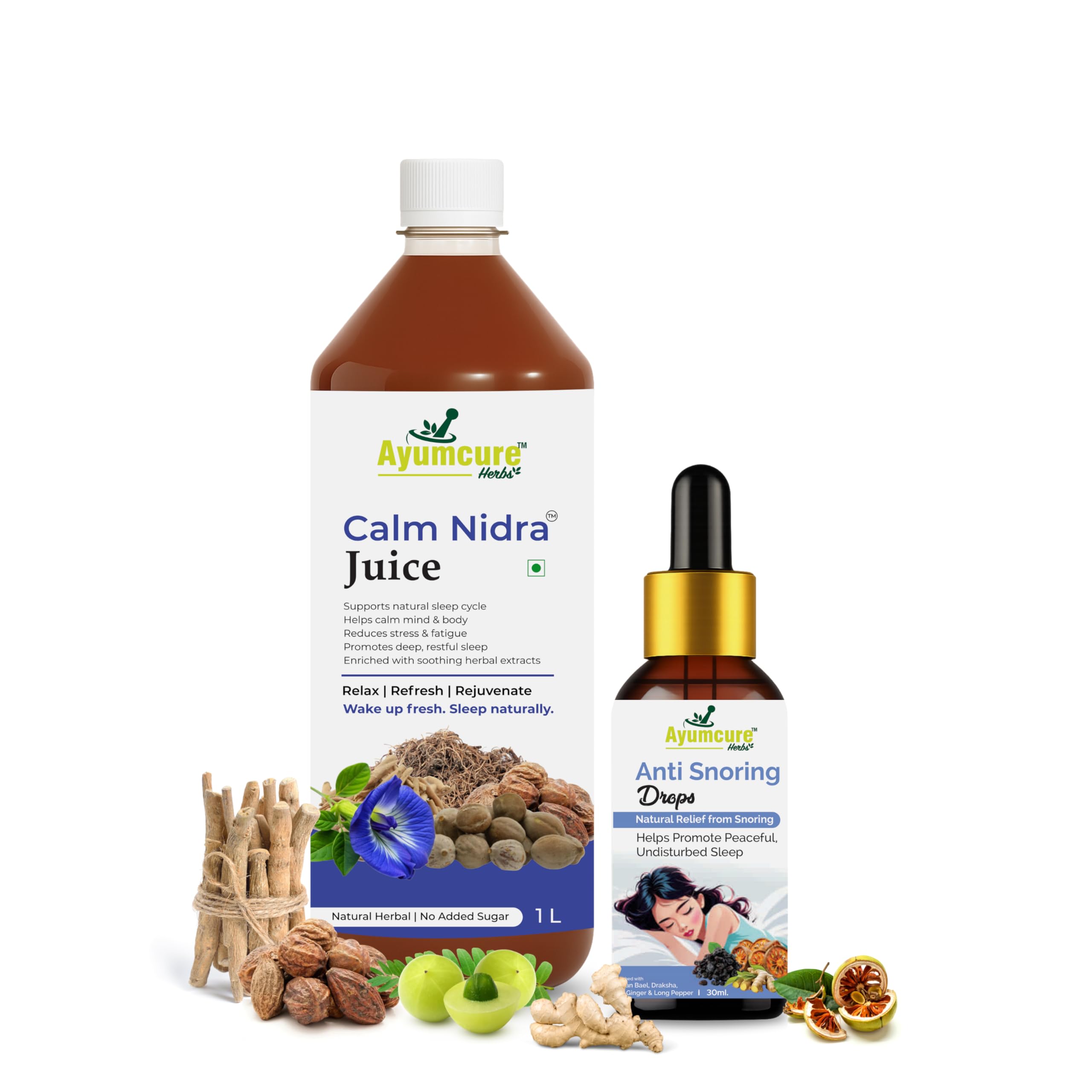 Calm Nidra Sleep Juice & Anti-Snoring Drops Combo | Herbal Support for Deep Sleep & Snoring Relief | Clears Airway, Reduces Stress, Enhances Sleep Quality | Natural Ayurvedic Blend-image-11