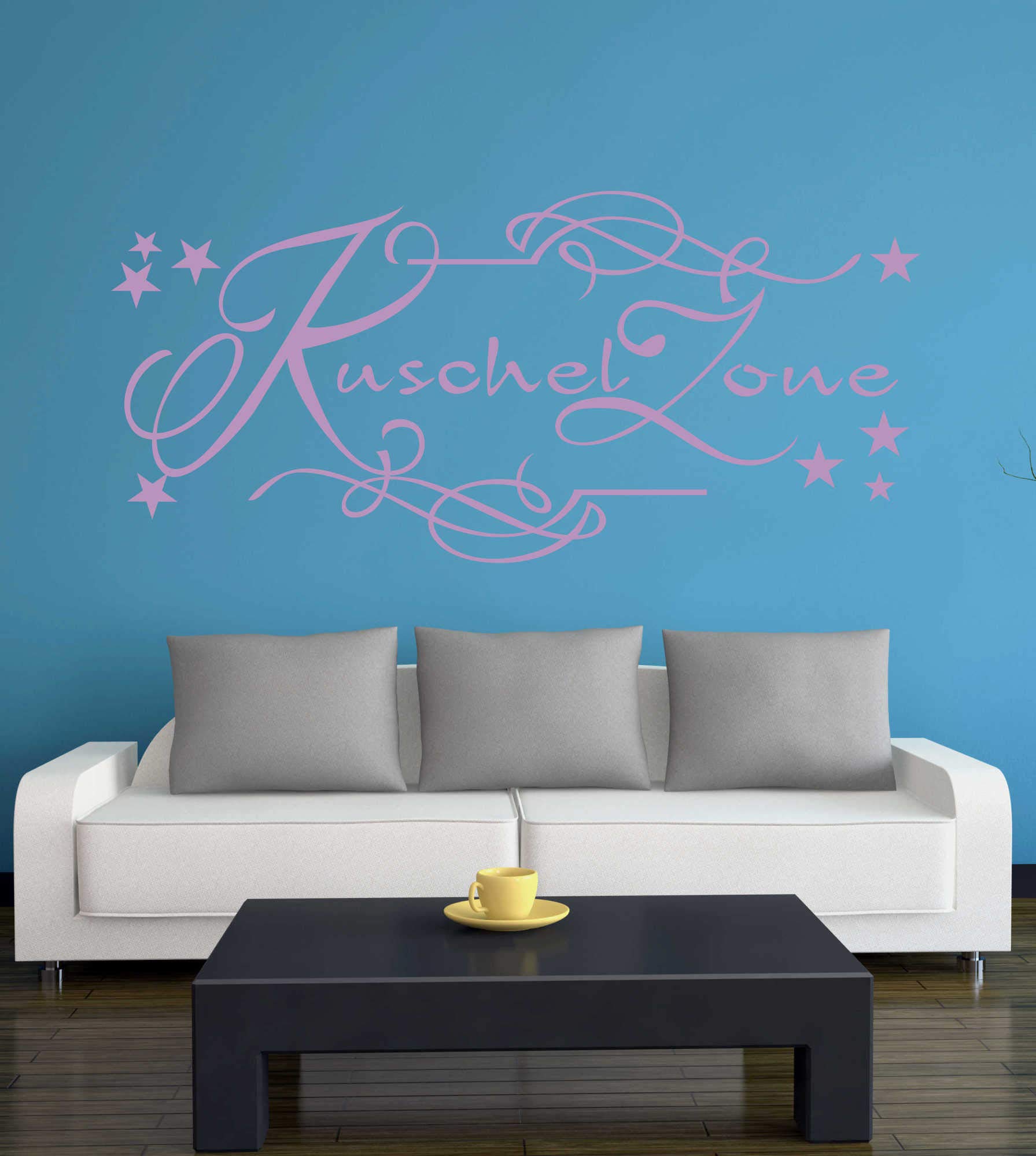 A658 Tür-Wandtattoo 'Kuschelzone' – 50x23 Cm, Flieder, Hauchdünner Vinylaufkleber, 40 Farben & 2 Größen