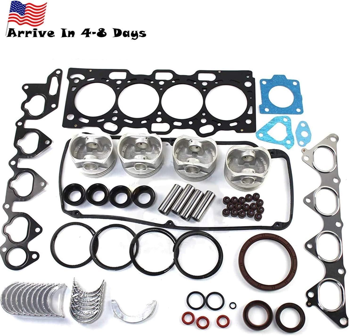 4G94 2.0L Natural Aspiration Engine Rebuild Kit - SINOCMP Excavator Parts for 02-07 Lancer Mitsubishi Engine, 3 Month Warranty