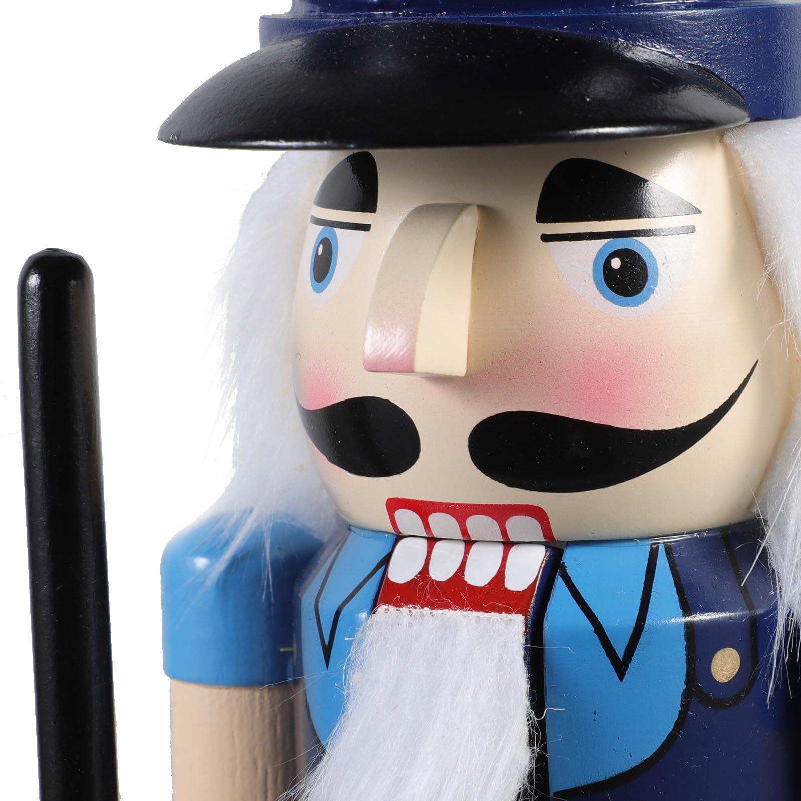 Beaupretty 2 Piezas Cascanueces de Mesa Policía Navideño de Madera Azul,