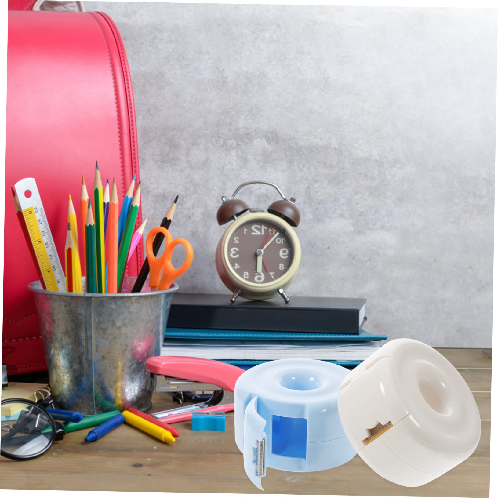 2 Pezzi Dispenser per Nastro Adesivo Taglierina Leggera e Portatilper Ufficio e Casa Facile Usare e Pratica per Attività Scolastiche e Progetti Creativi