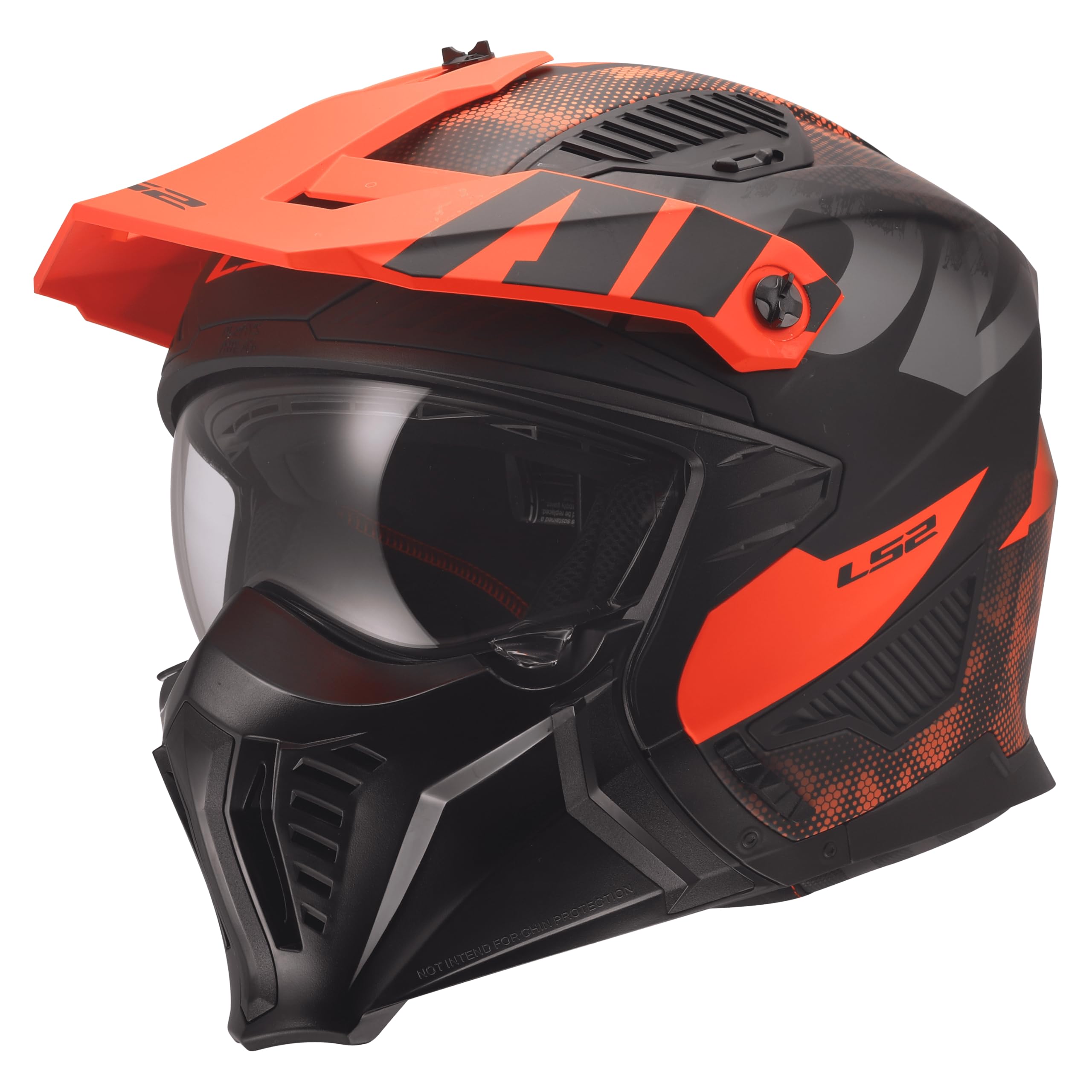 LS2, Casque Moto Modulable DRIFTER GAS Grey Orange, XXL