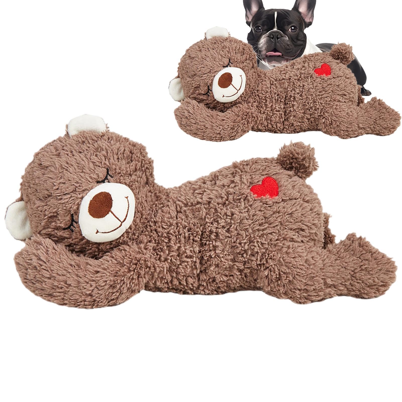Giocattolo lenitivo per cani, giocattolo per cuccioli di battito cardiaco, sollievo per animali domestici e calmante, morbido peluche che dorme per animali domestici, peluche battito