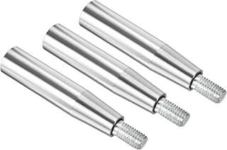 PATIKIL M10 Revolving Handle Grip, 3 Pack 98mm Cast Iron Chrome Plated Clamping Screw Knob for Many Types of Milling Machines and Lathes, Silver Tone