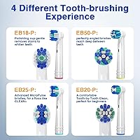 Vista 2 de Cabezales de cepillo de repuesto para Oral B, 16 cabezales de repuesto para cepillos de dientes compatibles con Oral B Pro1000 Pro3000 Pro5000