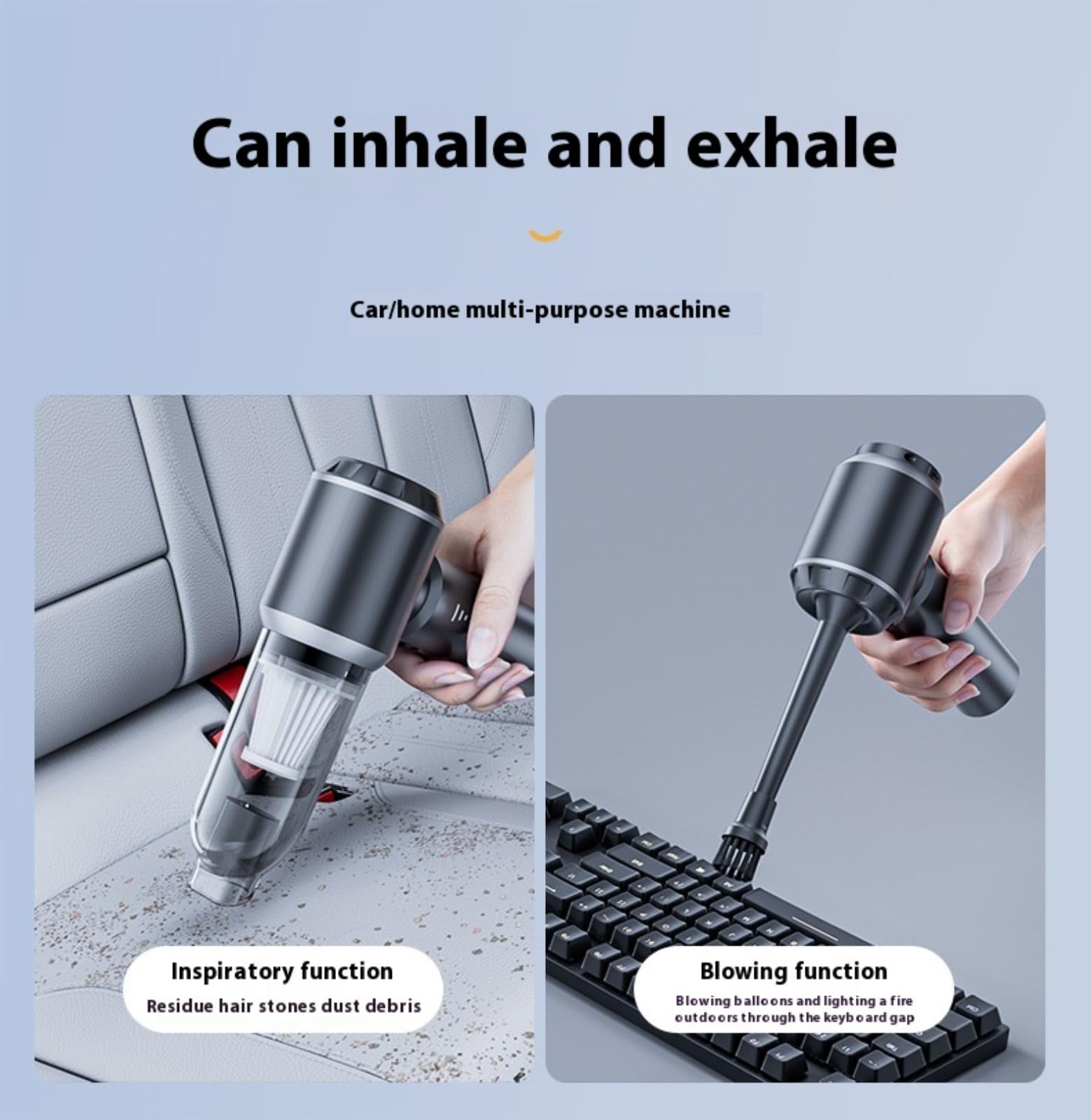 Generico Aspirabriciole Senza Fili, 20000Pa 4 in 1 Aspirapolvere Auto Portatile,Aspiratore e Soffiatore con Motore Brushless,USB C Mini Aspirapolvere Potente per Auto Casa Ufficio Peli di Domestici