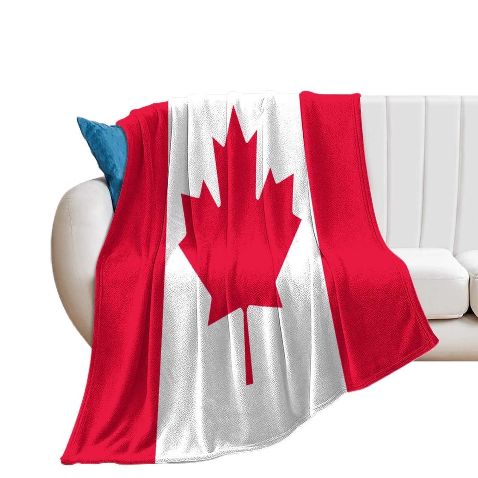 Couverture drapeau du Canada en flanelle douce pour lit et canapé