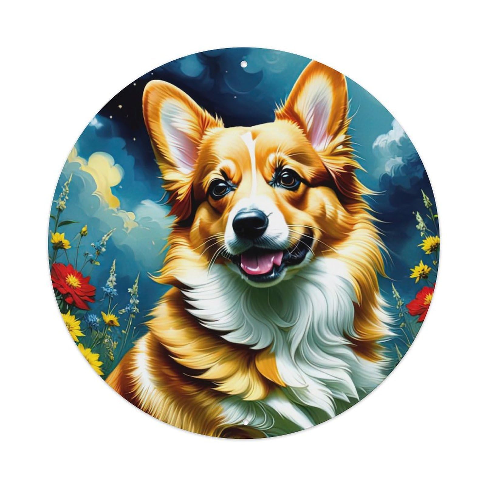 Animal Artwork Cute Little Corgi Metal Tin Sign