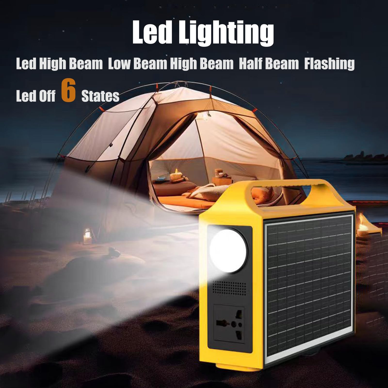 Estación De Energía Portátil De 100w Carga Solar, Batería Lifepo4 De Respaldo De 76.8wh, Con Salida USB Tipo C Ca/Cc. Carga Con Paneles Solares. Carga Rápida Para El Hogar Y Senderismo