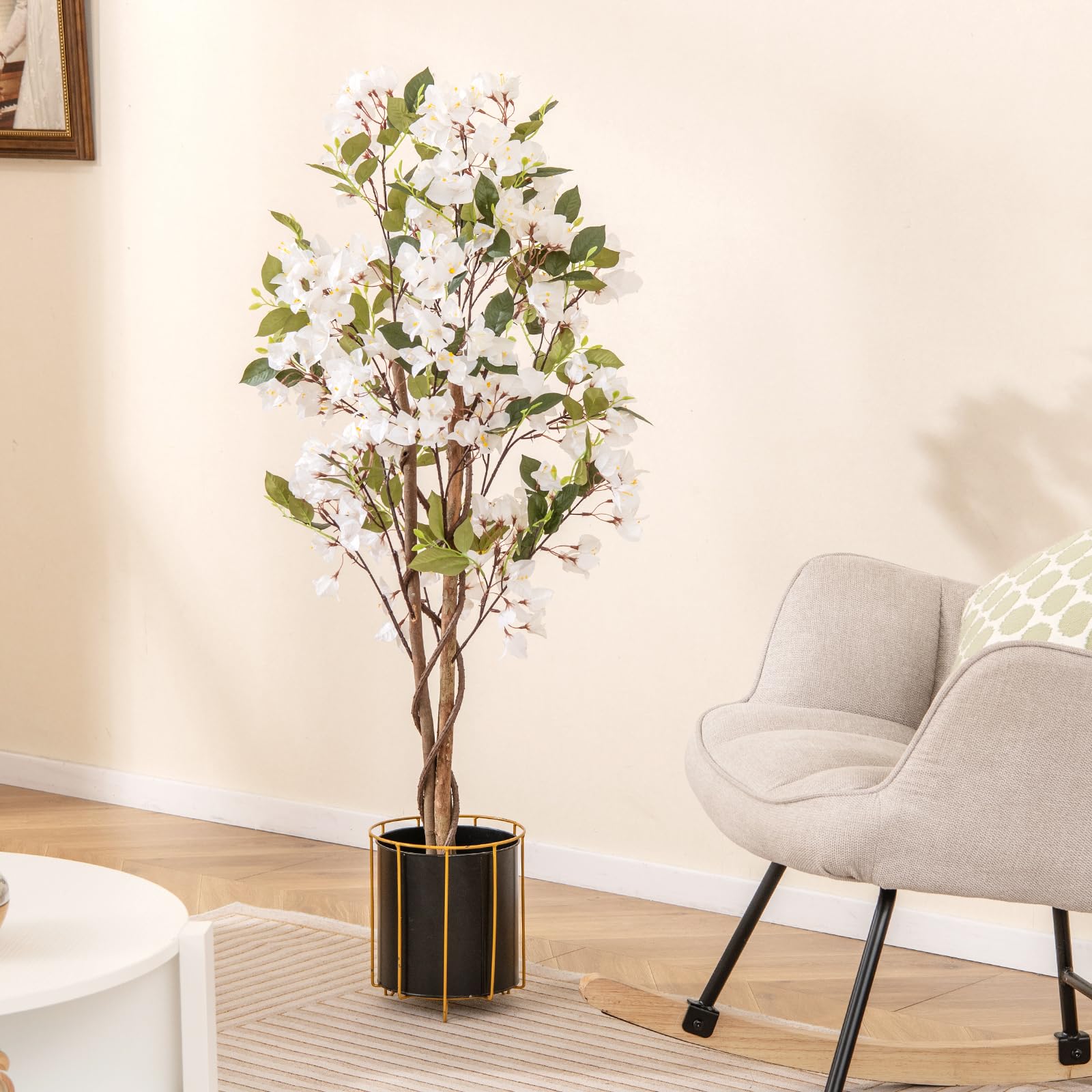Arnusa Kunstplant, bloeiende boom, 120 cm, winterzoet, kunstplant