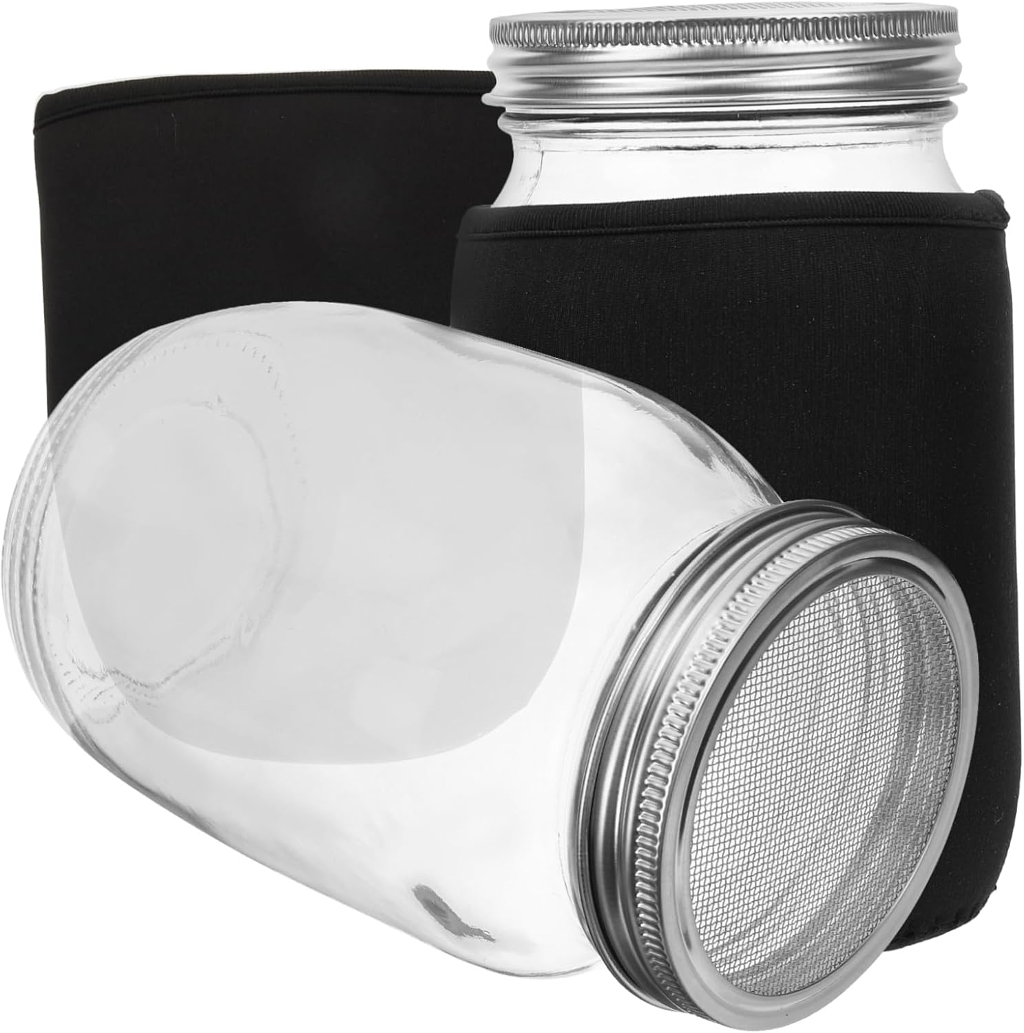 Toyvian 1set Sprouting Kit Blackout Sleeves Jars Lids and Blackout Sleeves for Indoor Germination of Broccoli Kale