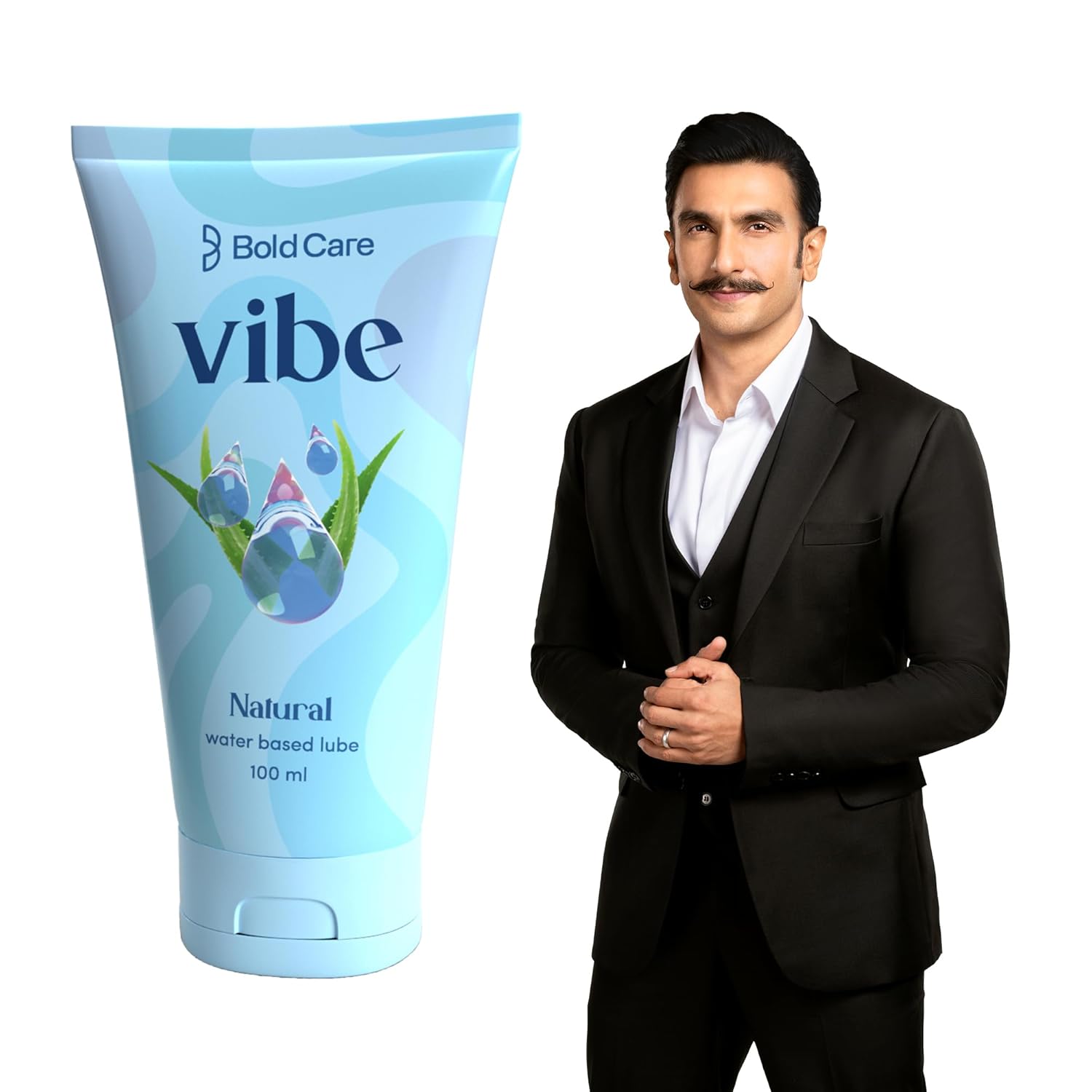 Bold Care Vibe Natural Flavour Water Based Lube [100 ml] with Aloe vera and green tea | Lubricant Gel wih Glyverine | Non sticky, Skin Friendly, Silicone and Paraben Free | No Side Effects