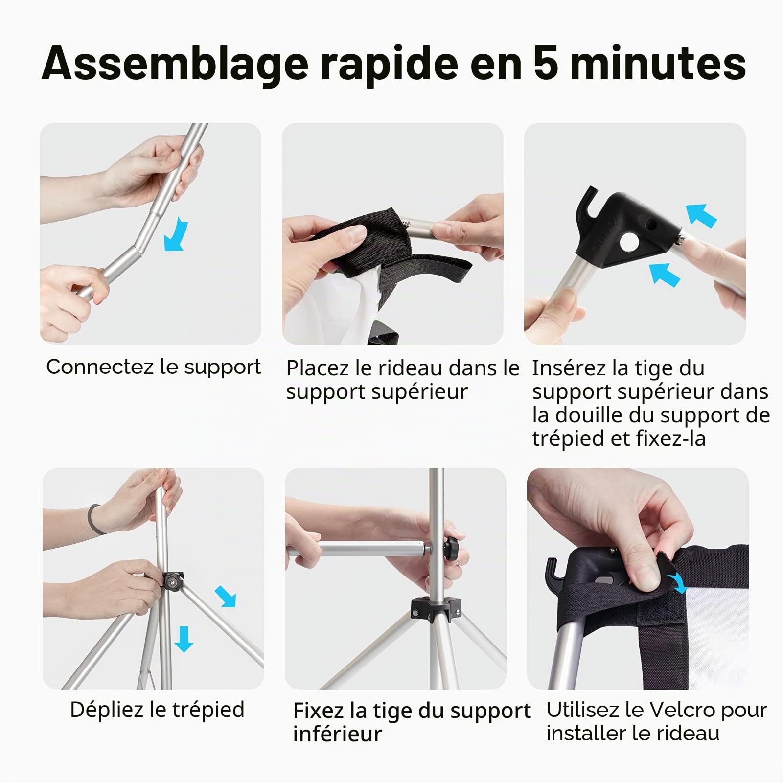 Vamvo extérieur/intérieur Vidéoprojecteur écran avec support pliable portable film d'écran 304,8 cm (16 : 9) Full-set Sac pour le camping et les événements de loisirs Home Cinéma 100inch