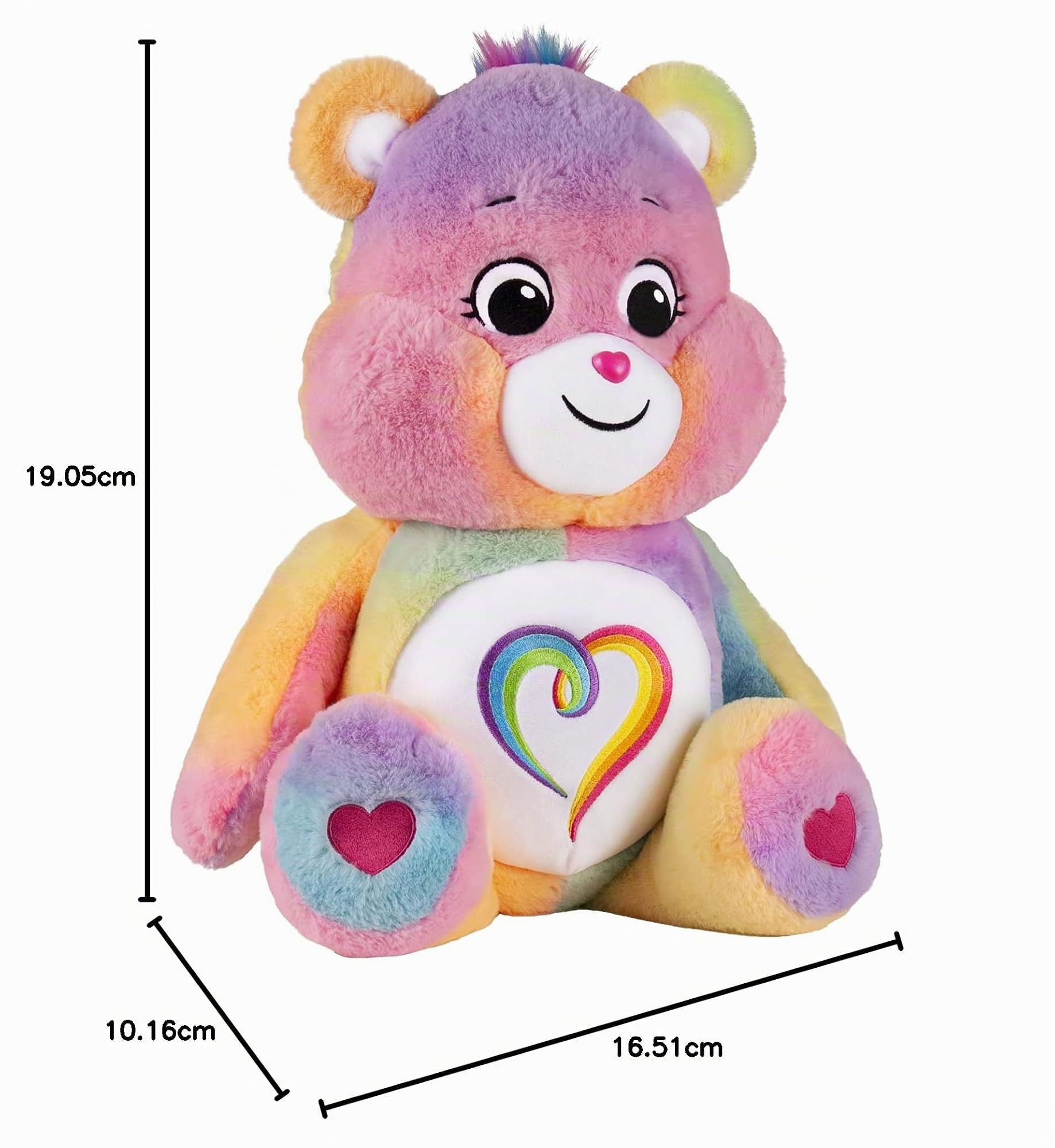 Care Bears – Basic Fun Togetherness Bear 60 cm Peluche Géante – Ours géant doux pour enfants dès 4 ans, jouet câlin multicolore à collectionner, peluche officielle Care Bears