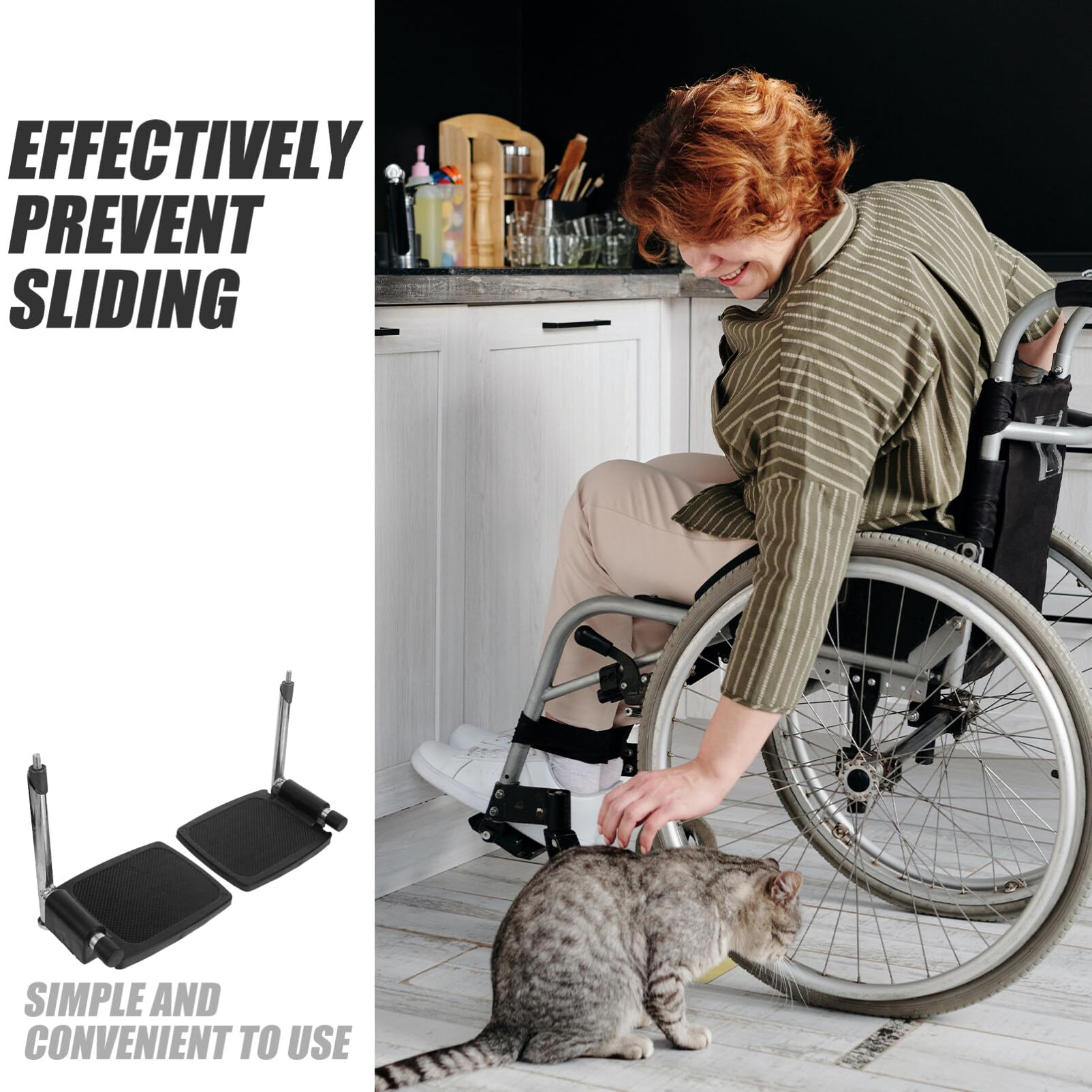 minkissy Reposapiés para Silla de Ruedas Reemplazo de Reposapiés de Aluminio para Silla de Ruedas Plegables para Uso Doméstico