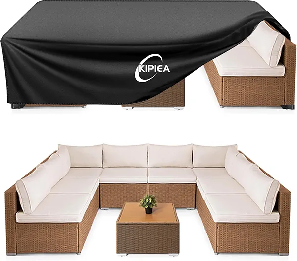 Kipiea Outdoor Furniture Covers Waterproof, 420D Heavy-Duty Patio Furniture Set Covers, No Tears Anti UV No Fading (118" L x 118" W x 28" H)