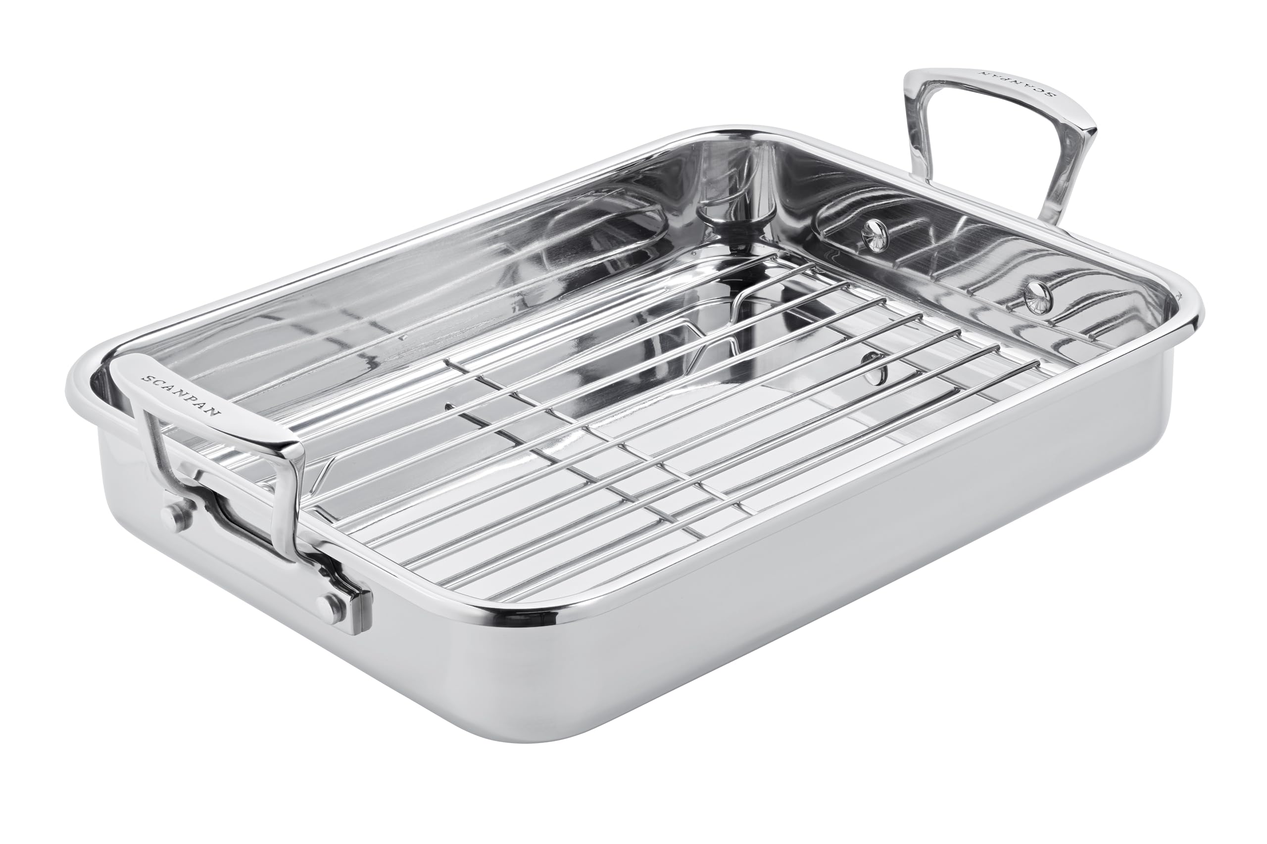 SCANPAN Impact Roasting Pan with Rack, 71422600, Metallic