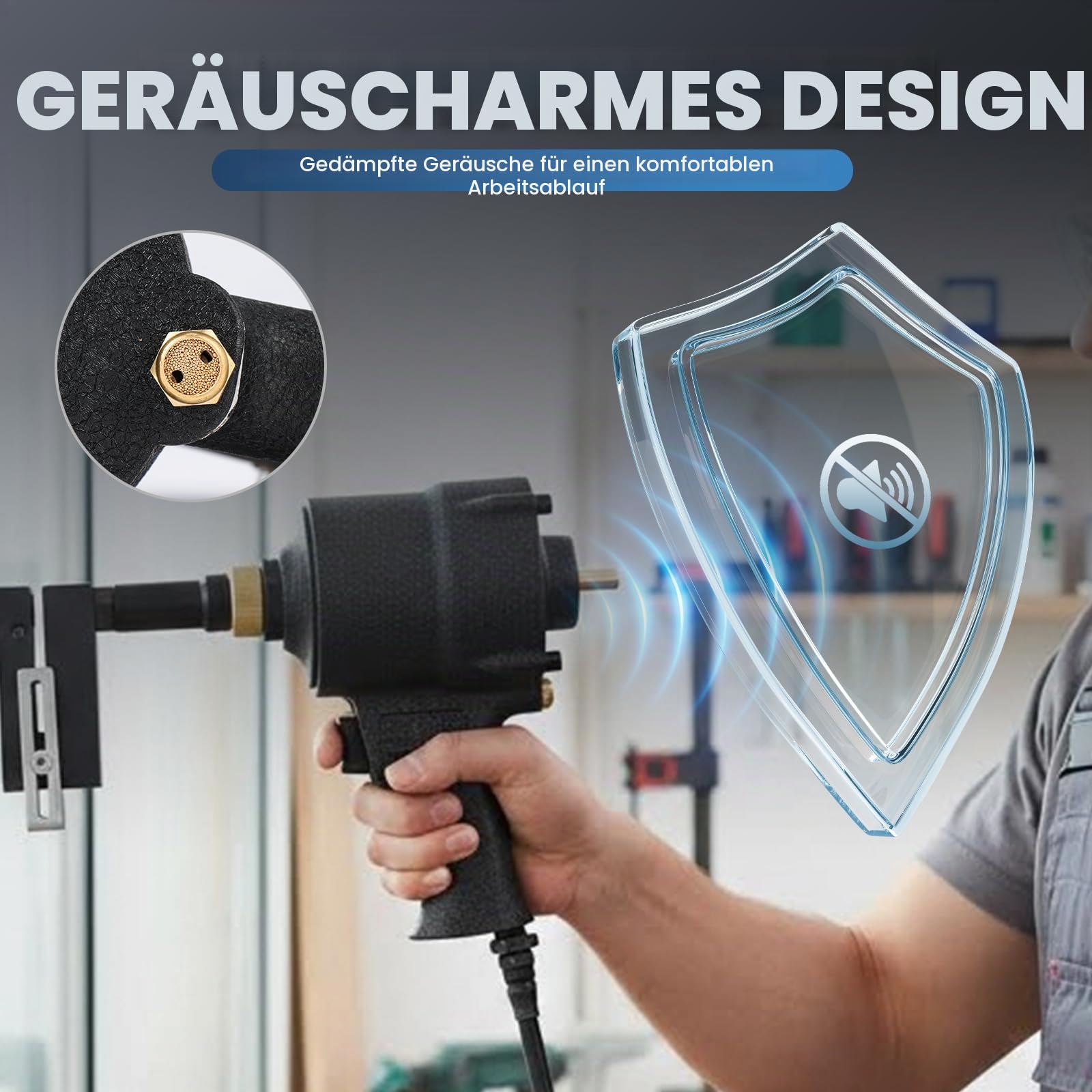 NEWTRY 8mm pneumatischer Lochstanzer für Metallblech Industrie Luftlocher | Heavy-duty, Robustes Gehäuse, kompakt und effizient, geeignet für max. 1 mm Edelstahlblech und 2 mm Aluminiumblech