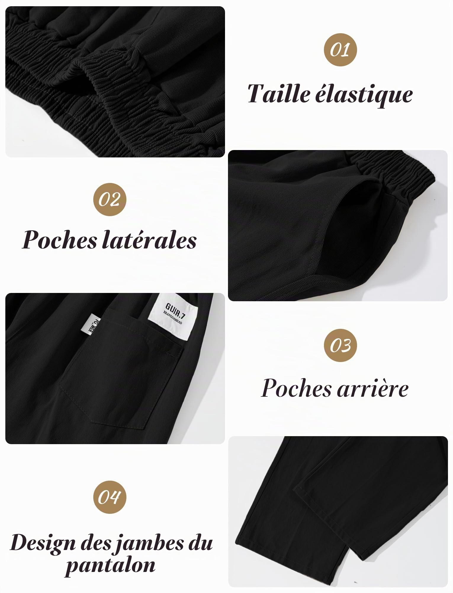 SEAUR Pantalon Garçon Baggy Décontracté Sarouel Ample Tenue Danse Hip Hop Cargo Jogging Pants