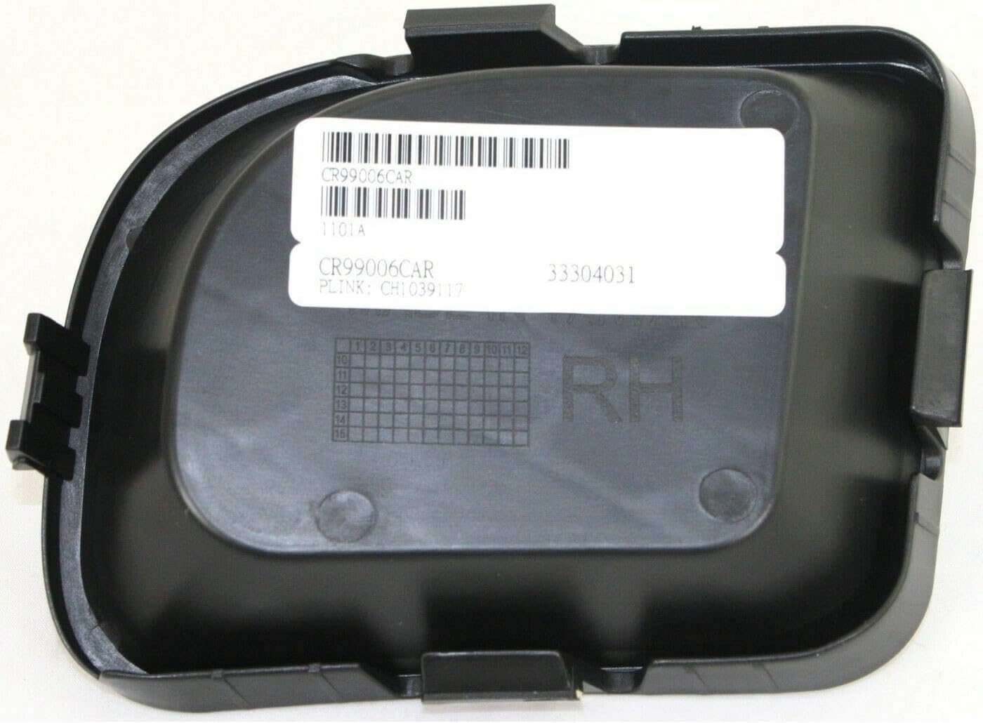 DAT AUTO PARTS Right Front Passenger Side Bumper Fog Light Lamp Hole Cover Grille Molding Trim Replacement for 2006-2010 Chrysler PT Cruiser Matte Black Textured CH1039117 5116214AB