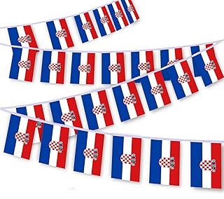 30 PCS Croatia Flag String,32 FT Croatian Bunting,Decoration Banner for Outdoor Indoor Patio Yard Decor