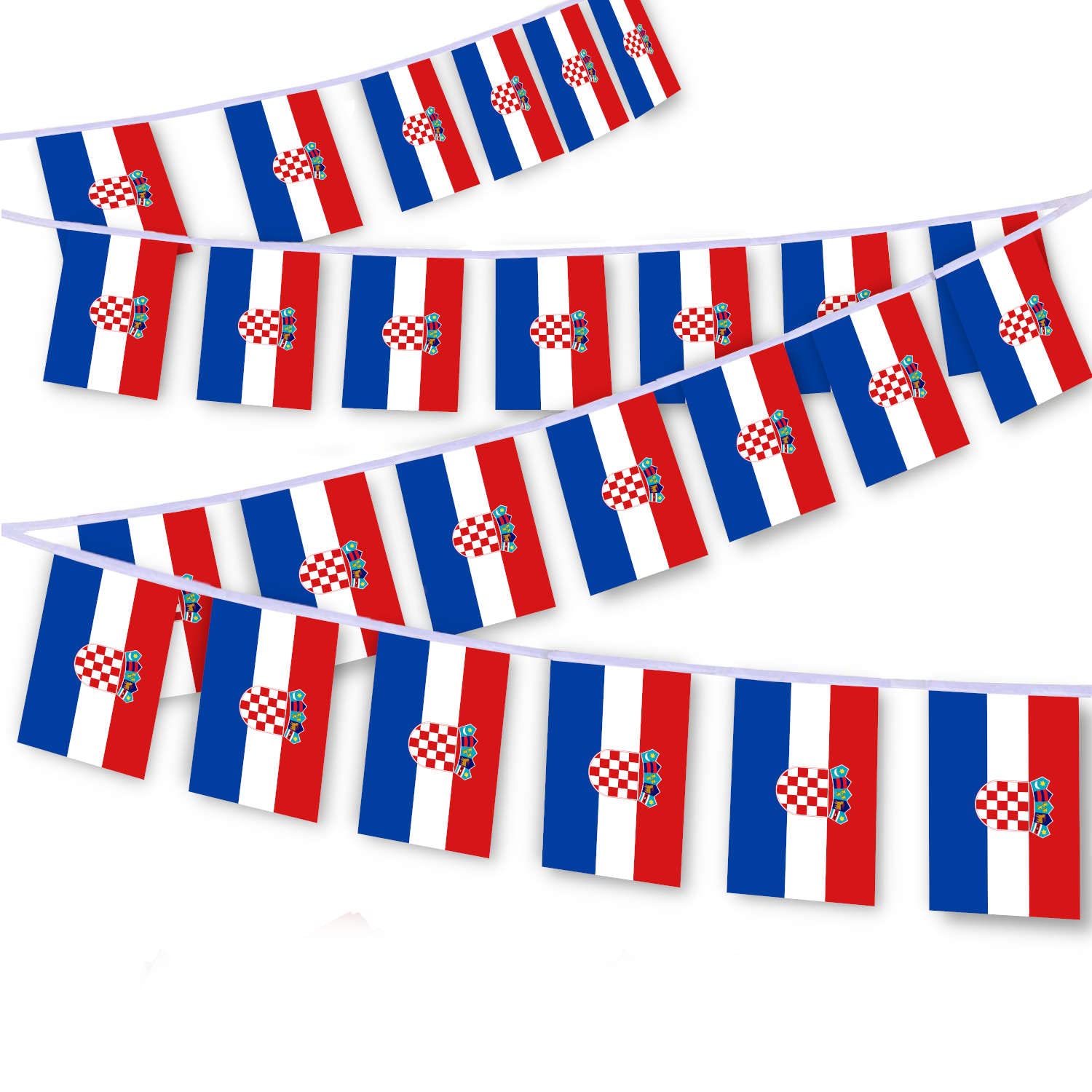 30 PCS Croatia Flag String,32 FT Croatian Bunting,Decoration Banner for Outdoor Indoor Patio Yard Decor — image 1
