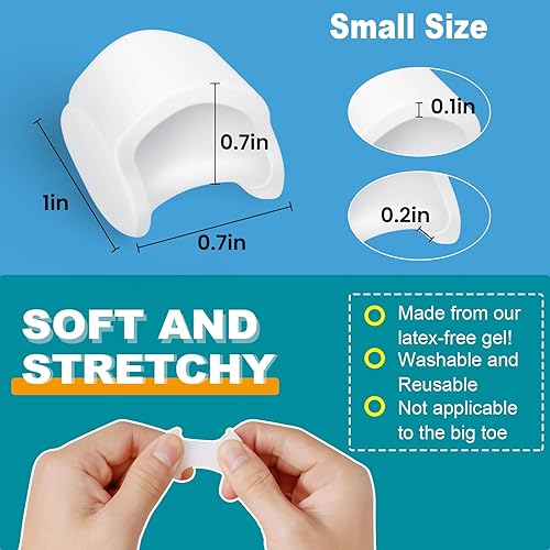 Miniatura 4 de Separadores de dedos de gel, 14 espaciadores de dedos meñique, corrector de juanetes, restaura los dedos de los pies a su forma original, alivia los