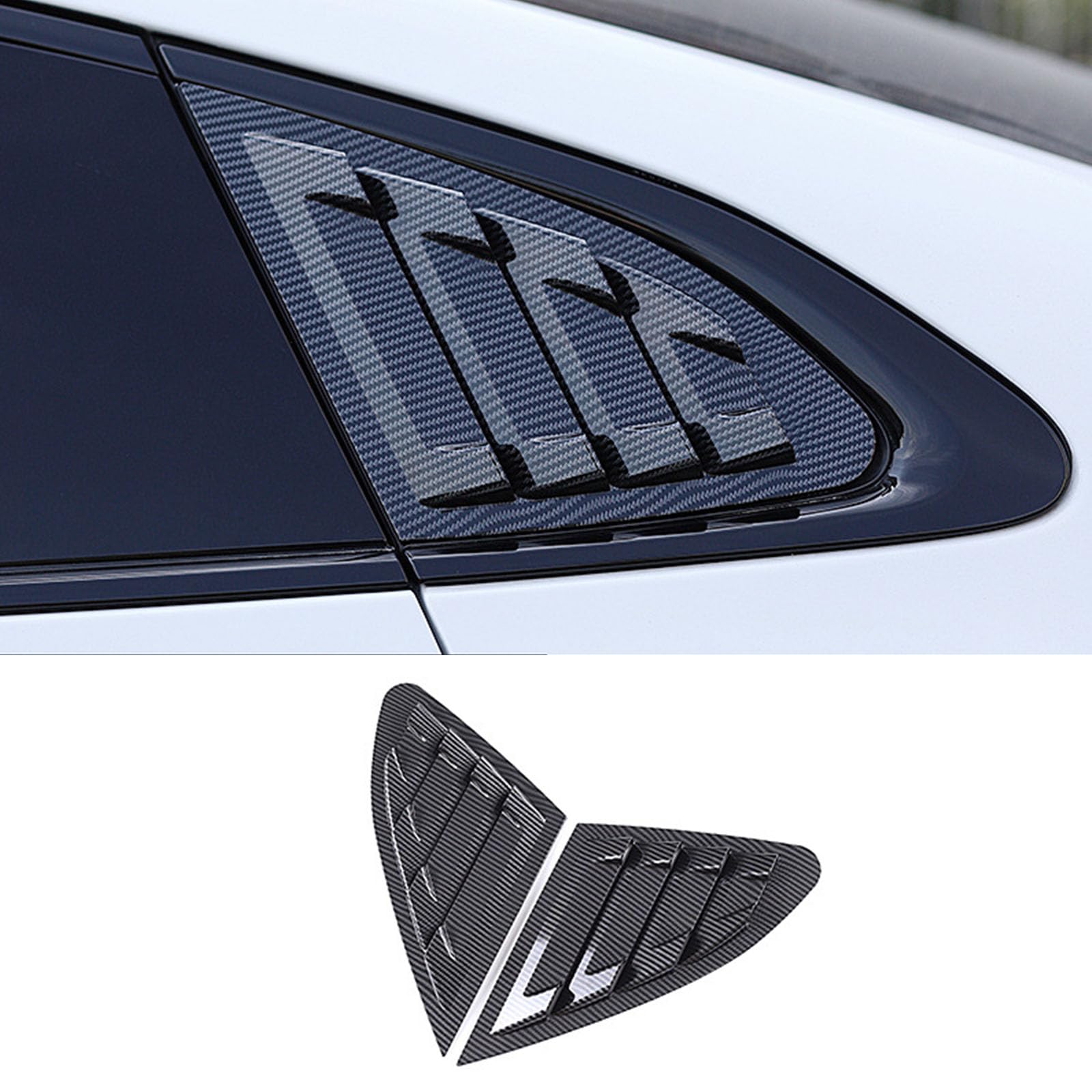 2 sztuki do Malibu XL 2016-2021, tylne okiennice do samochodów, żaluzje boczne, osłony, wykończenia, akcesoria zewnętrzne ABS, B Carbon Fiber Look