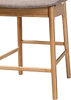 Vista 7 de Baxton Studio Dannon Taburetes de mostrador, juego de 2, grisroble naturalmarrón claro