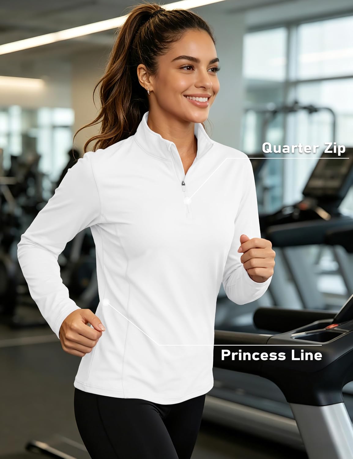 MAGCOMSEN Women's Shirts Long Sleeve 1/4 Zip UPF50+ UV Sun Protection Quick Dry Workout Hiking Athletic Shirts Rash Guard