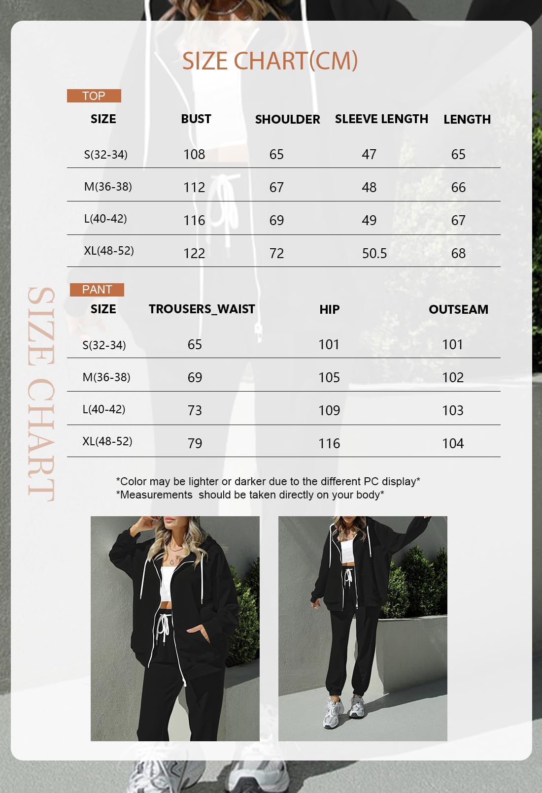 Sovoyontee Damen Trainingsanzug Zip Up Hoodie Sweatsuits 2-teilige Jogger Sets mit Taschen