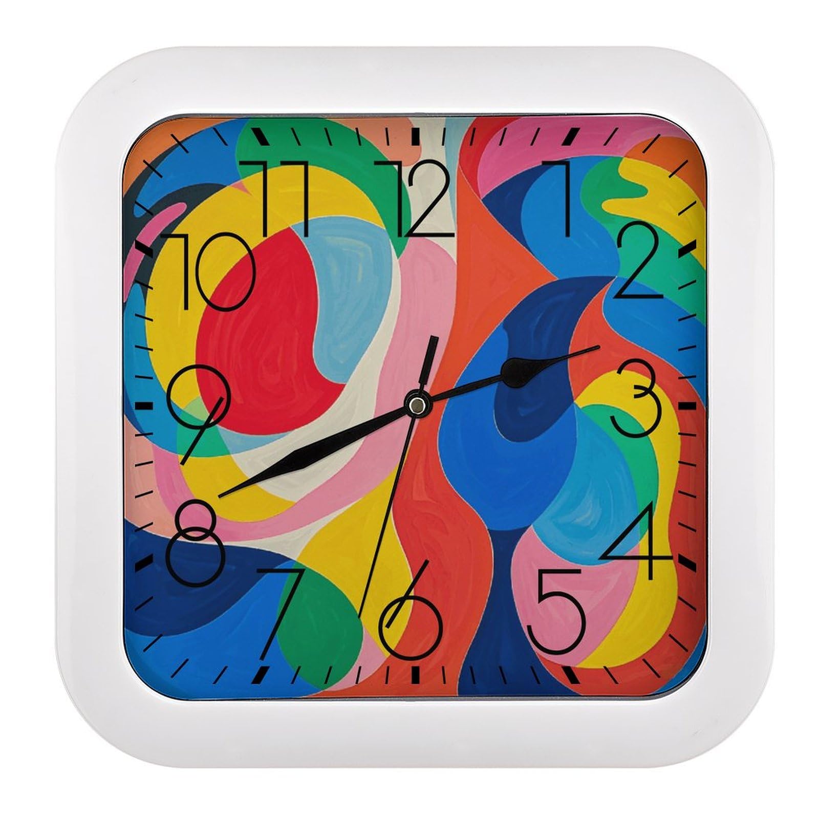 Horloge peinture abstraite colorée pour décorer la maison