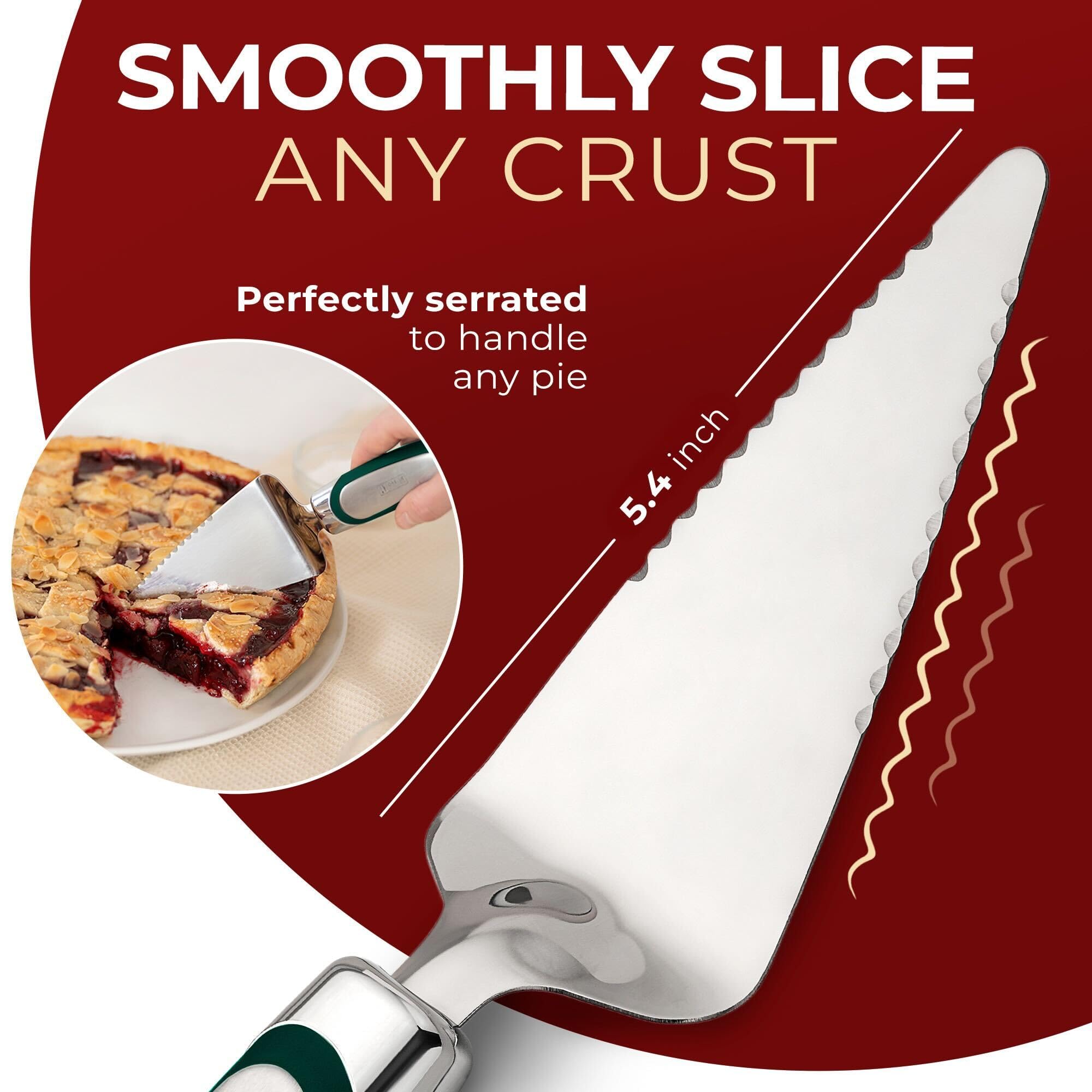 Orblue Pie Server - Serrated Stainless Steel -4