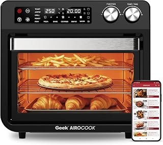Geek AiroCook Torix 25 Litre Smart Air Fryer Oven | Fry with 85% Less Oil | Stainless Steel OTG Airfryer for Kitchen | Gri... Price In India