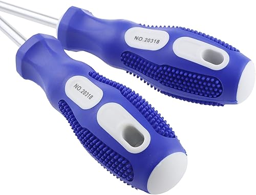 Miniatura 4 de Destornillador ranurado y Phillips PH2 de 6 pulgadas de largo con cabezal cruzado y hoja plana, 2 paquetes de destornilladores magnéticos con mango