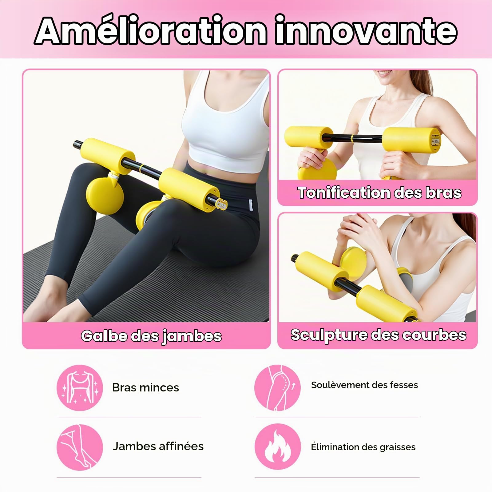 auvstar Entraîneur de Muscle Pelvien,Entraîneur de Cuisse et Appareil Musculation (25-30 LB) , Équipement de Fitness Adapté à Une Utilisation à Domicile, au Bureau et en Déplacement
