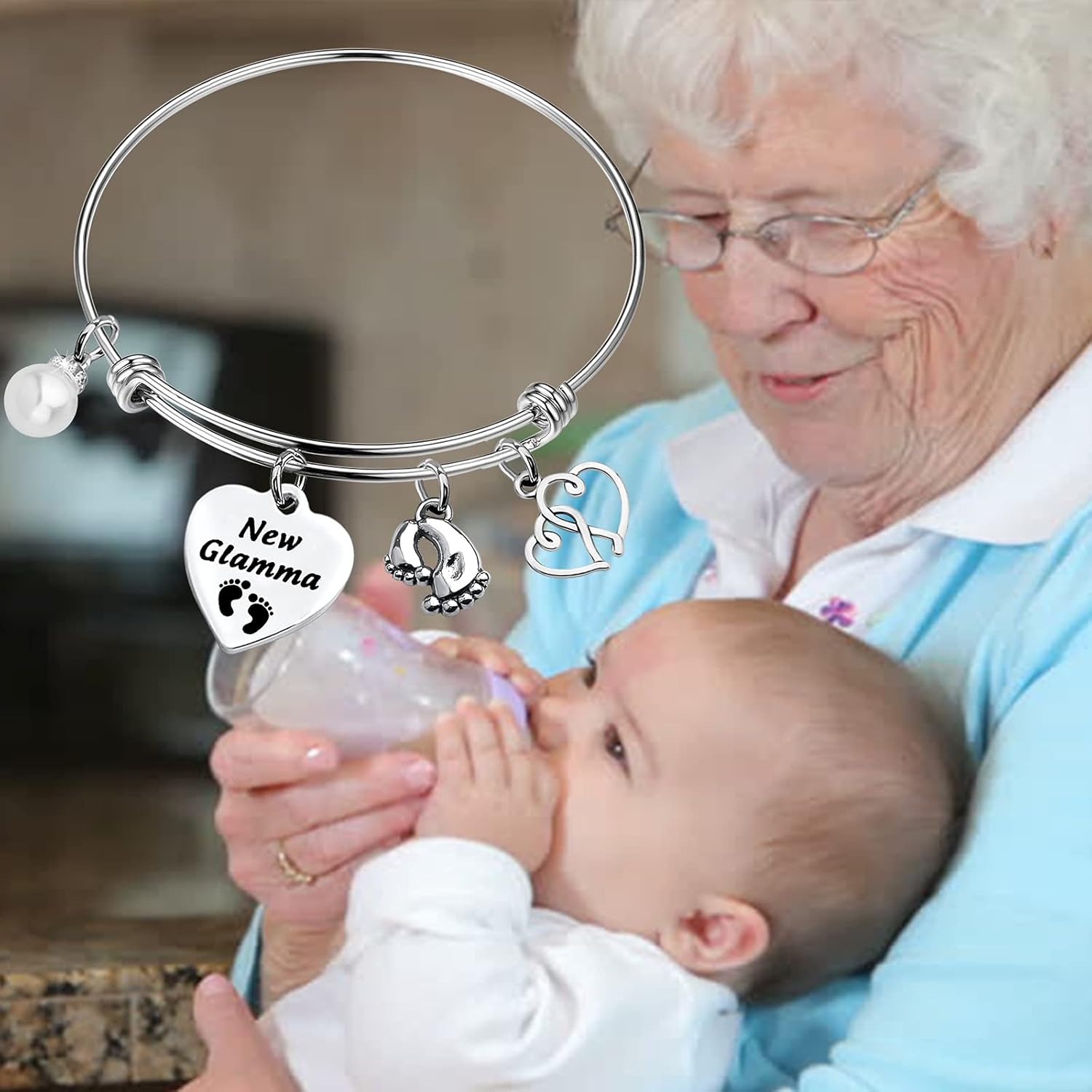 PLITI Grandma To Be Bracelet New Grandmother Gifts Grandma Birthday Jewelry Mothers Day Gifts For Grandma Mimi Nana Future Grandma Gift - Image 3