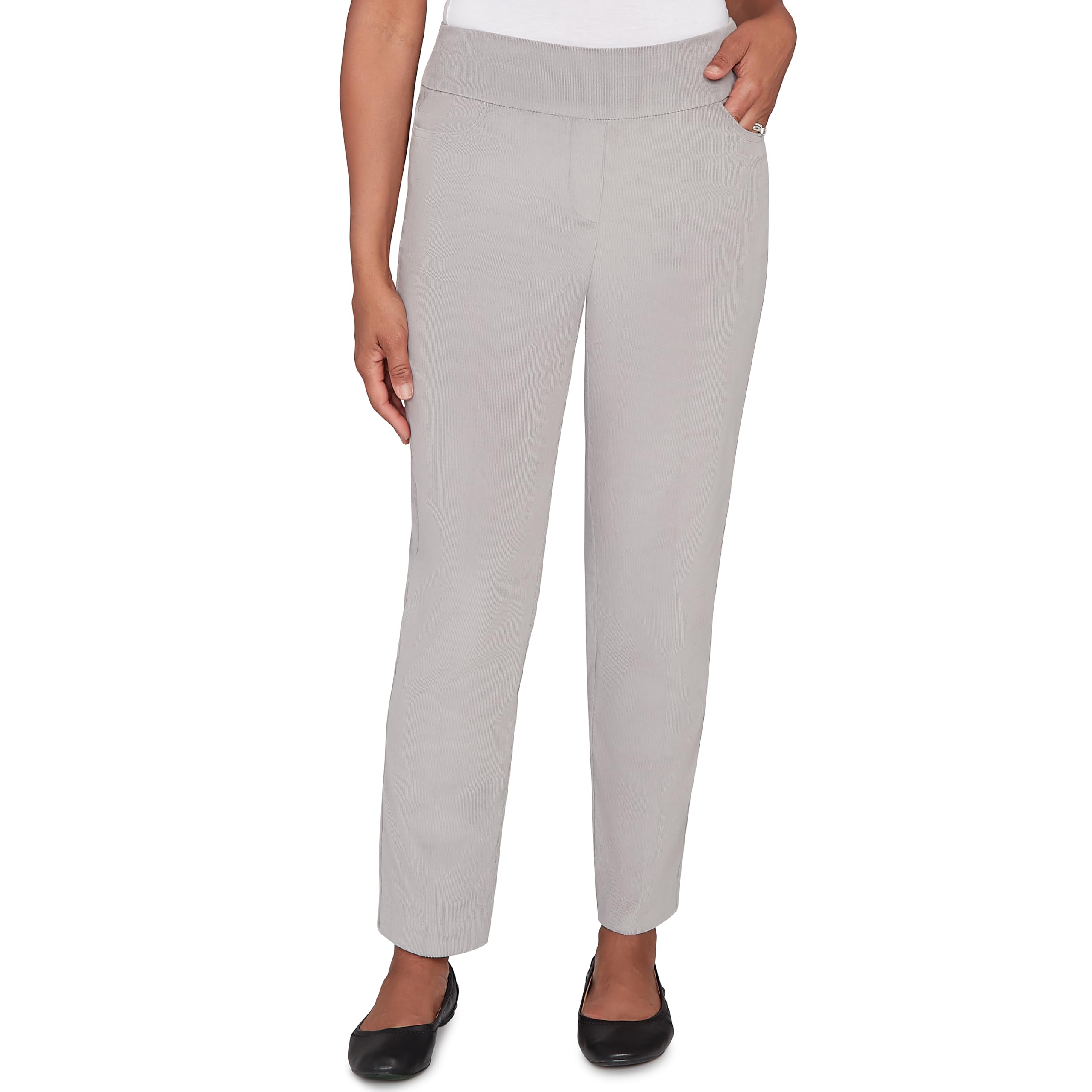 Alfred Dunner Stretch Modern Knit Corduroy Average Length Pant