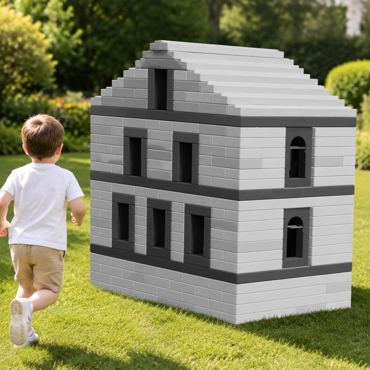 Mattoncini da Costruzione in Schiuma EVA, Grandi Blocchi Impilabili per Bambini, Giochi Creativi all'Aperto