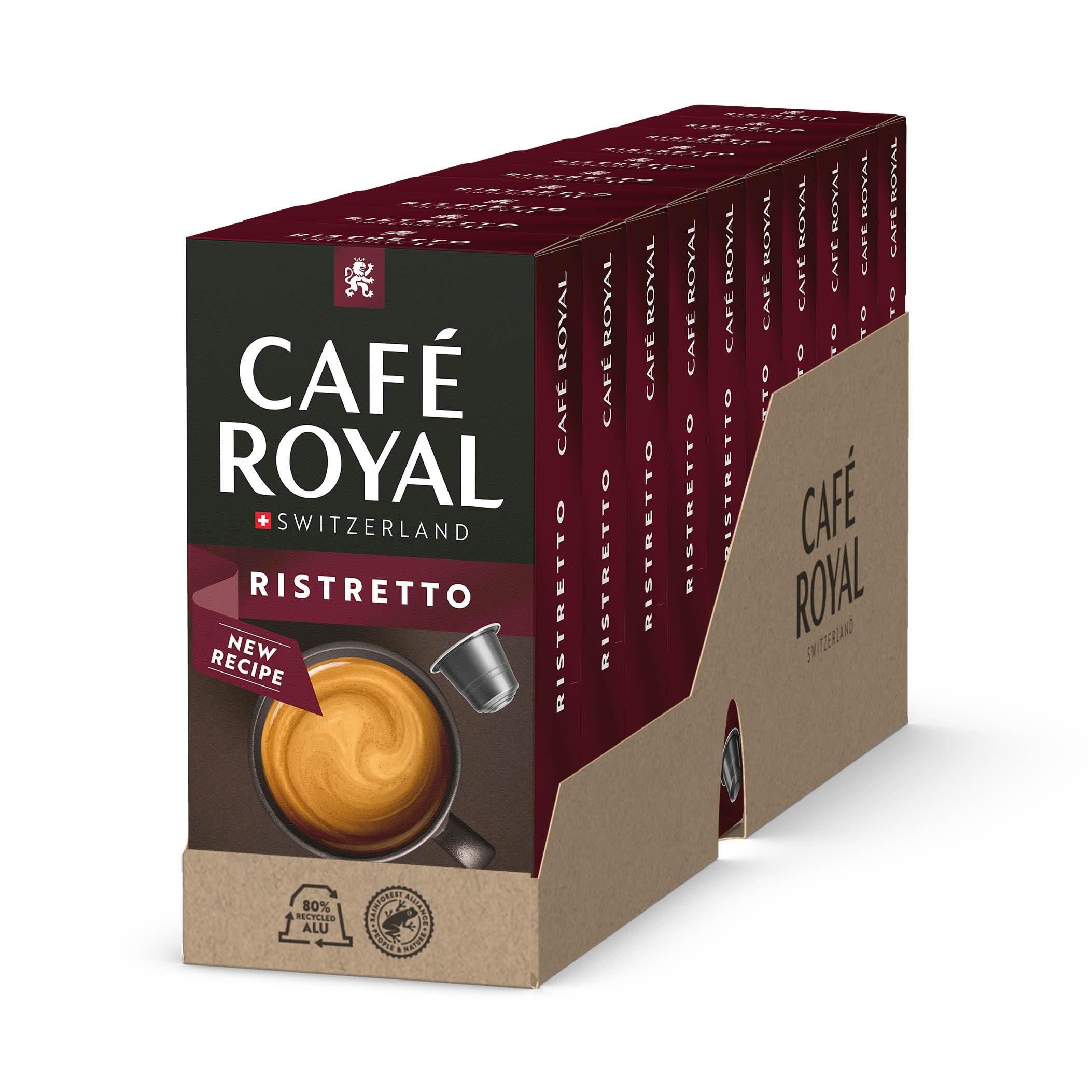 Café Royal Ristretto – 100 Nespresso® Compatible Capsules, Intensity 11/12, 100% Arabica, Rainforest Alliance