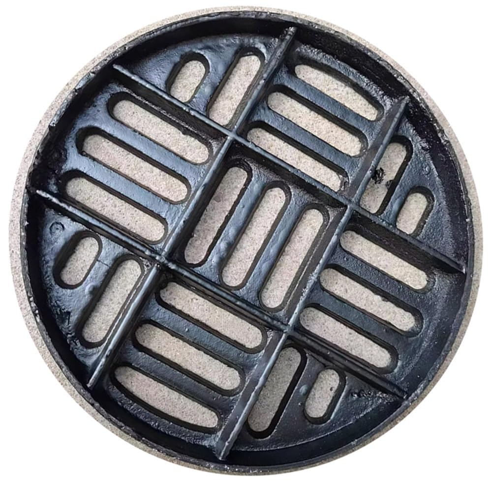 Griglia di scarico rotonda in ghisa resistente, 30 cm, 50,8 cm, 61 cm, per uso esterno, resistente griglia per fognatura per un drenaggio efficiente (30 x 3 cm)