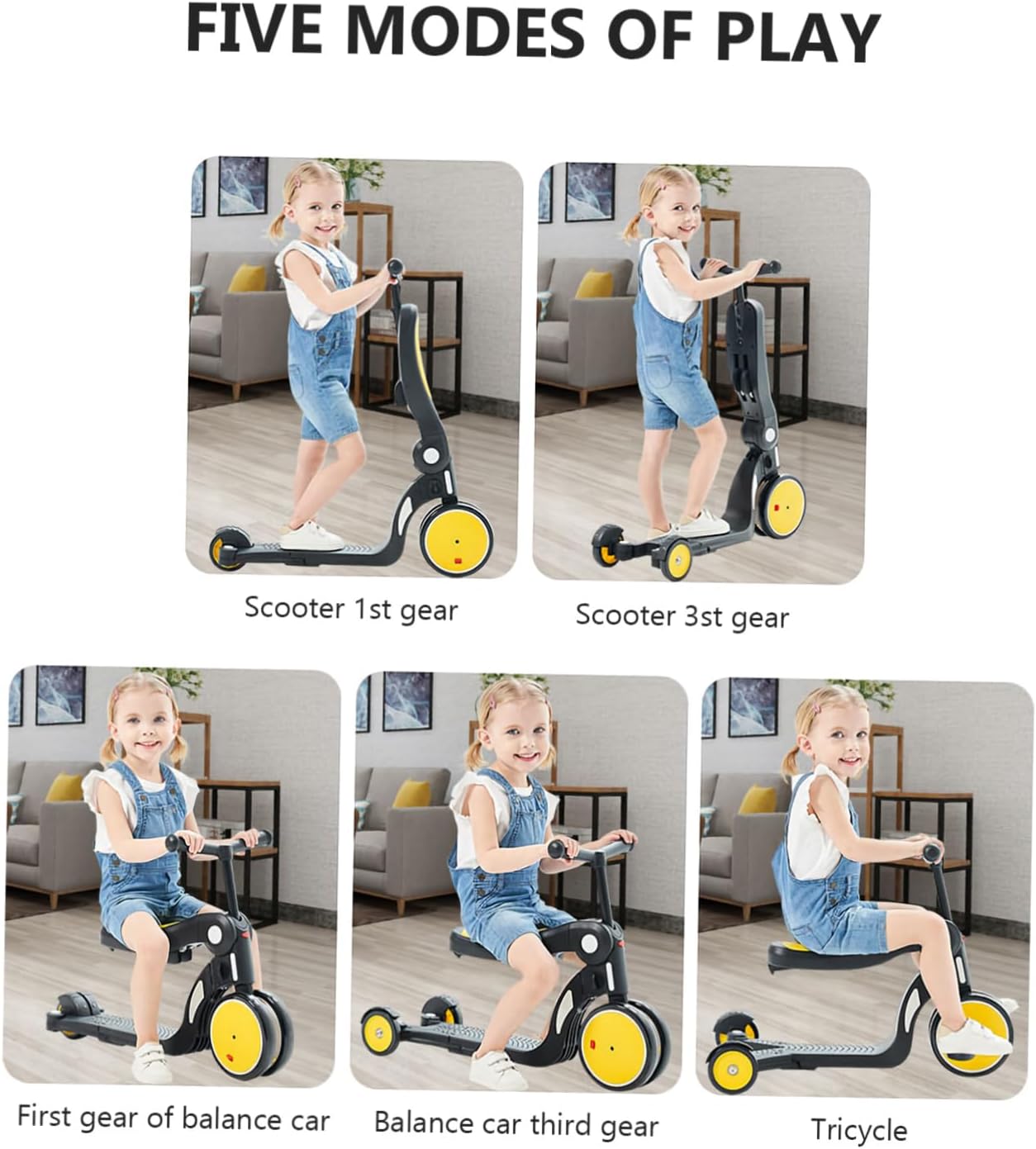 Wheel Tricycle Boys and Girls Scooter for Toddlers Years Old Wheel Balance Bike Sturdy Structure Learning to Ride
