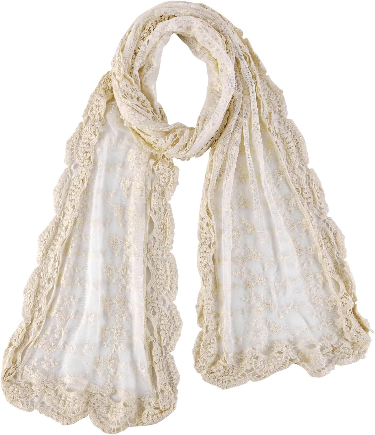 Stylish Scarves for Women Lightweight Fashion Lace Printed Wrap Scarfs Shawl for Dress