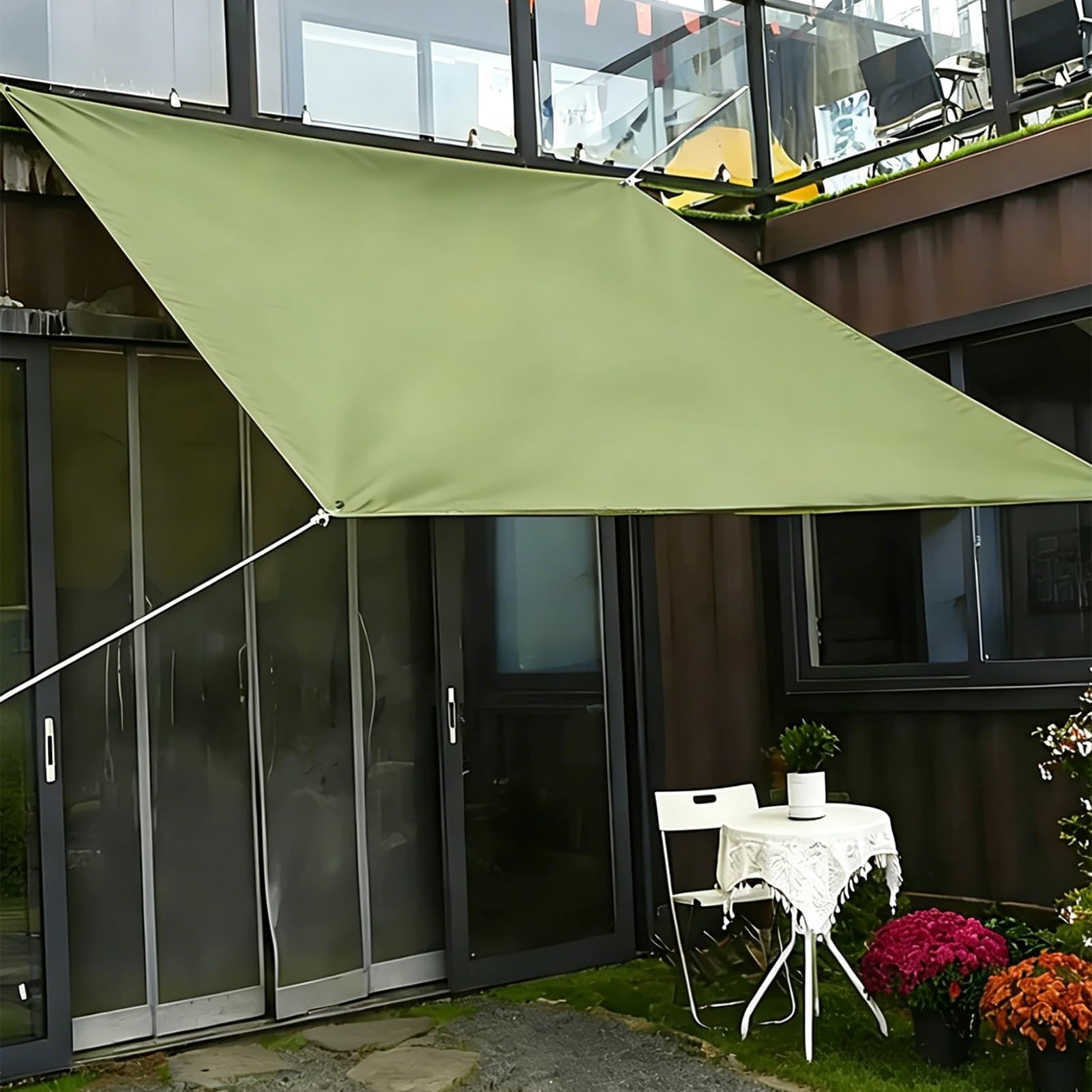 Plandeka płócienna zielona Heavy Duty 3x4m 4x4m 5x6m 6x8m Wodoodporna plandeka z przelotkami - zabezpieczenie przed deszczem, łóżko do ciężarówki, basen, namiot kempingowy, pokrycie dachu(1.8x3.6m)