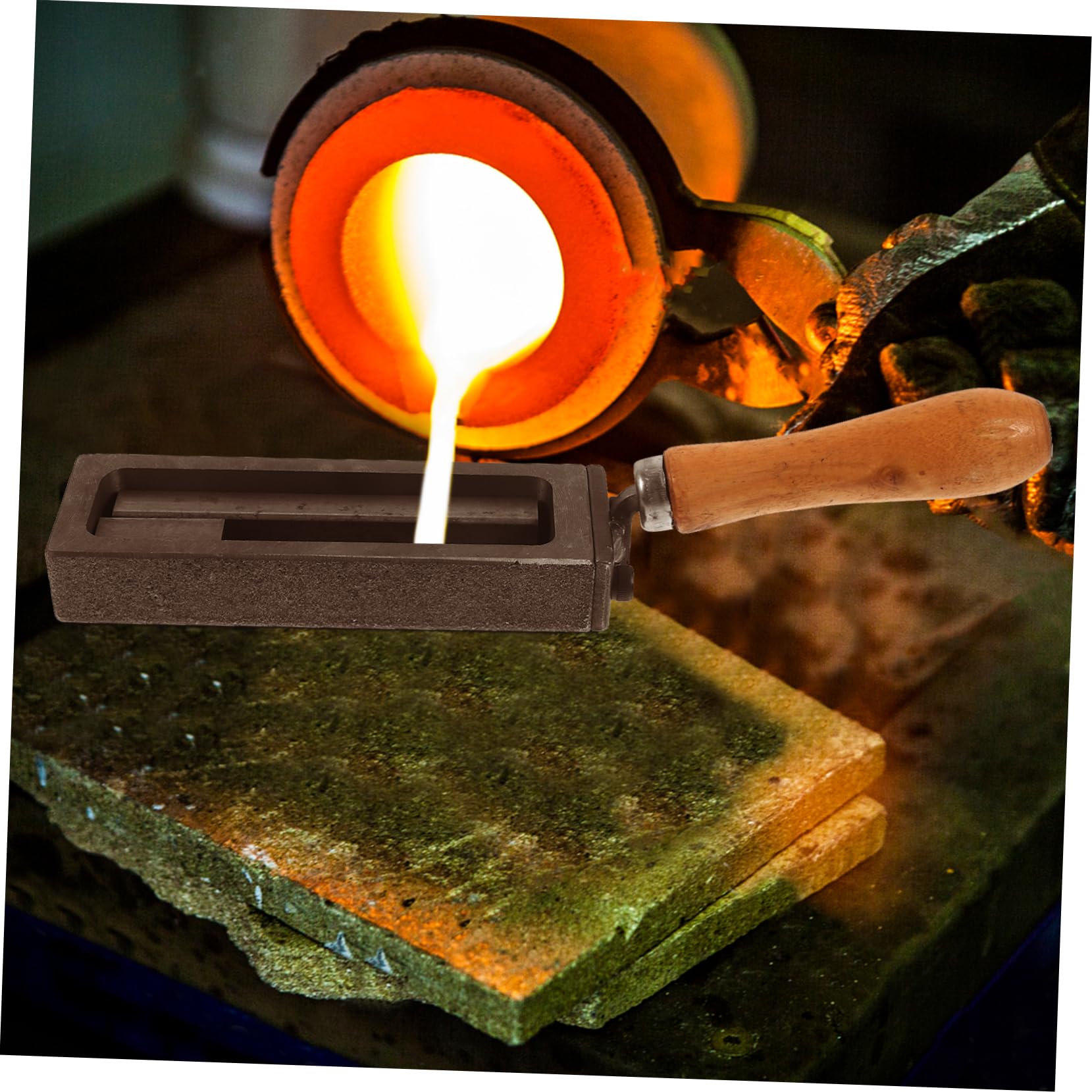 Angoily 2 Stück Eisenbarrenform für Metallguss Ölkanal Gießform für Gold und Silber für Labor und Schule für Experimentieren mit Verschiedenen Metallen