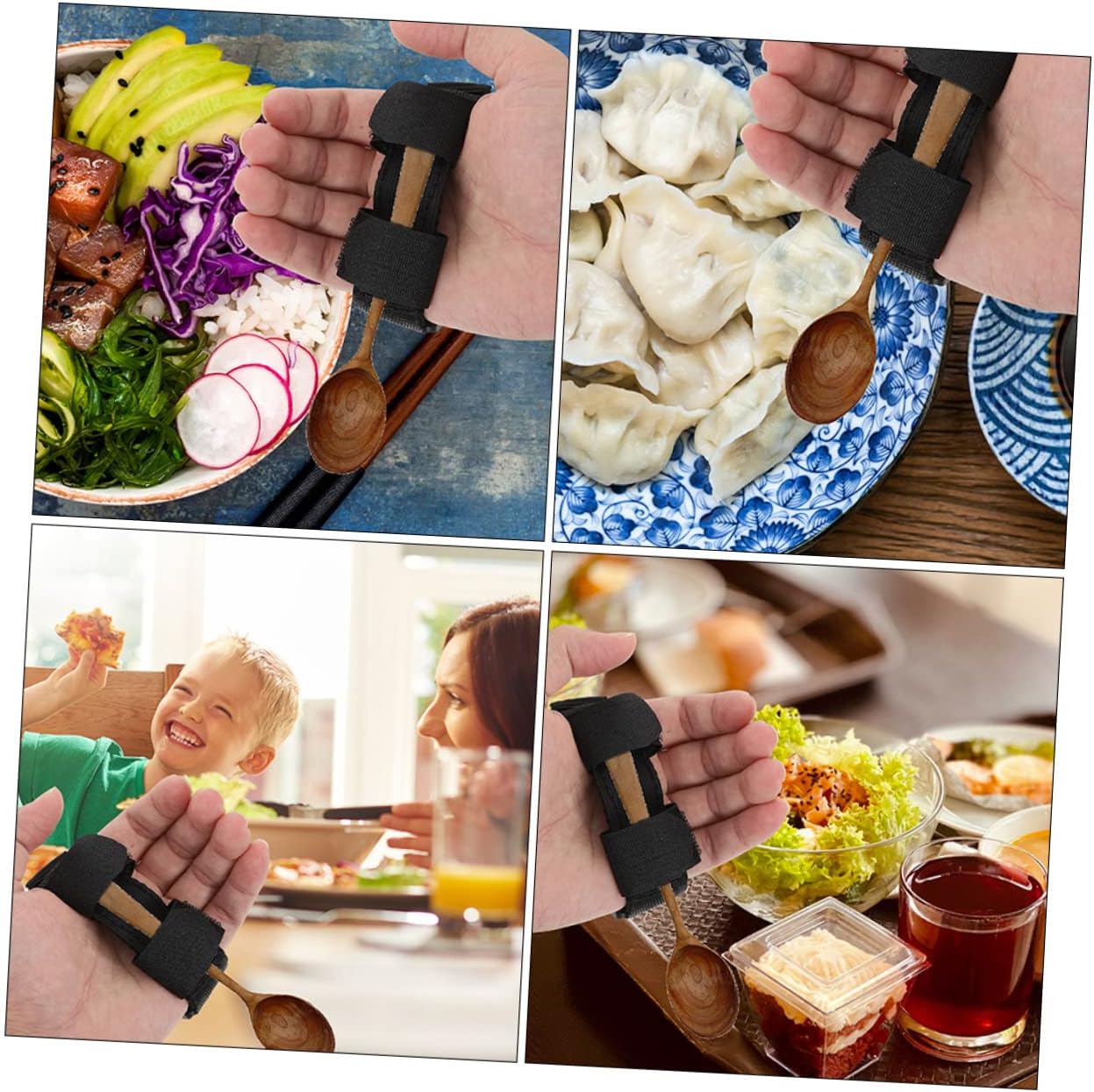 NOLITOY 10pcs Adaptive Utensils Hand Strap Heavy-Duty Utensil Holder Cuff for Elderly Fixing Strap Portable Practical