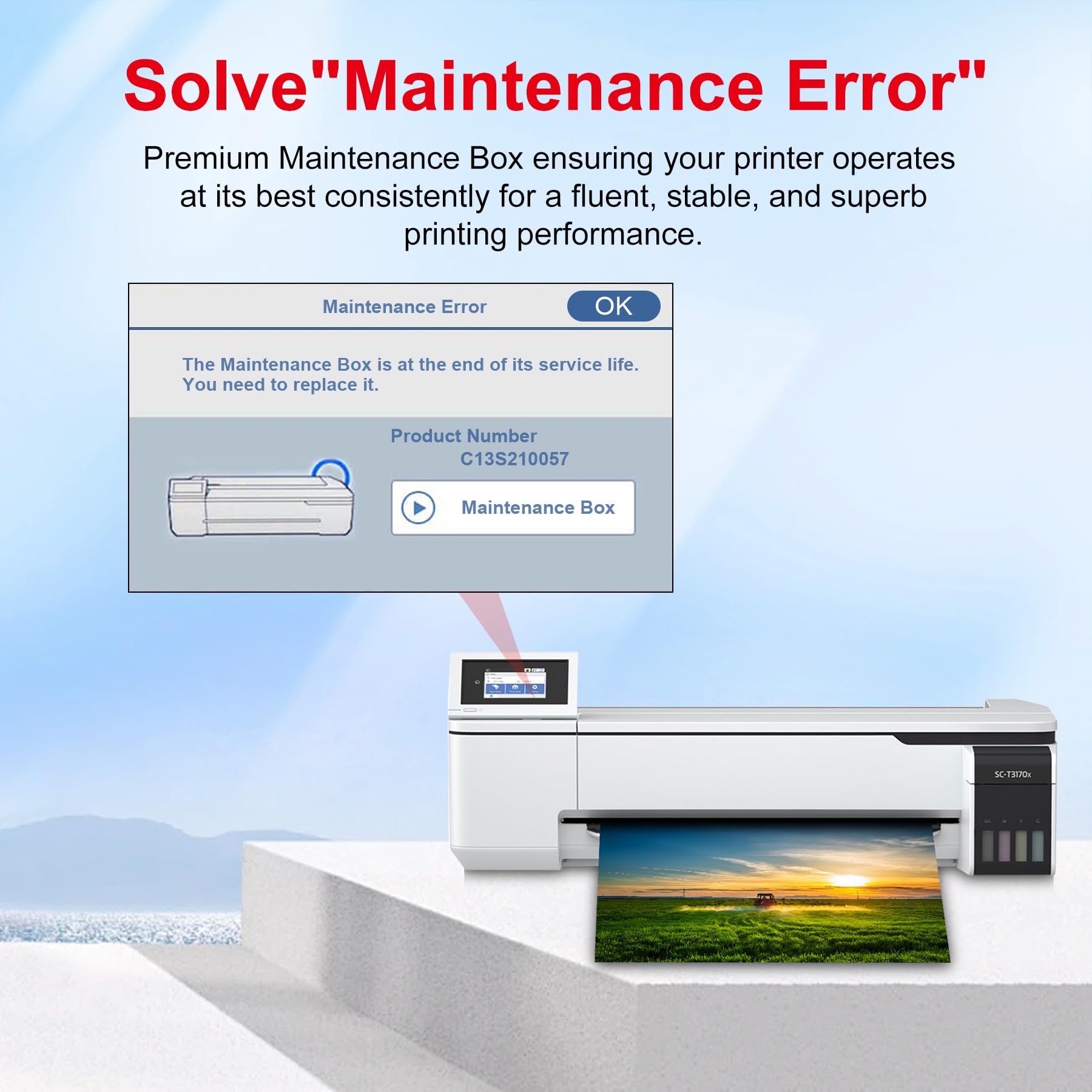 Scatola di manutenzione S2100 C13S210057 SC13MB Unità di raccolta d'inchiostro residuo di ricambio compatibile per stampante SureColor SC-F500 SC-F570 SC-F571 T2170 T3170 T5170 SC-T5180