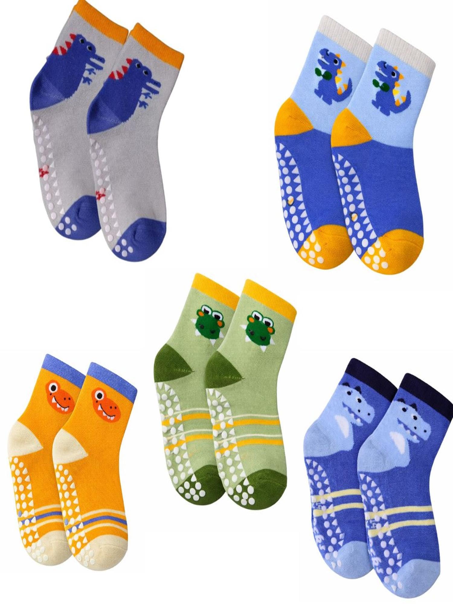 Baby Socks for Boys & Girls 3–4 Years, Cotton Kids Socks Set of 5, Soft Breathable Anti-Slip Toddler Socks, Comfortable Daily Wear Socks-image-17